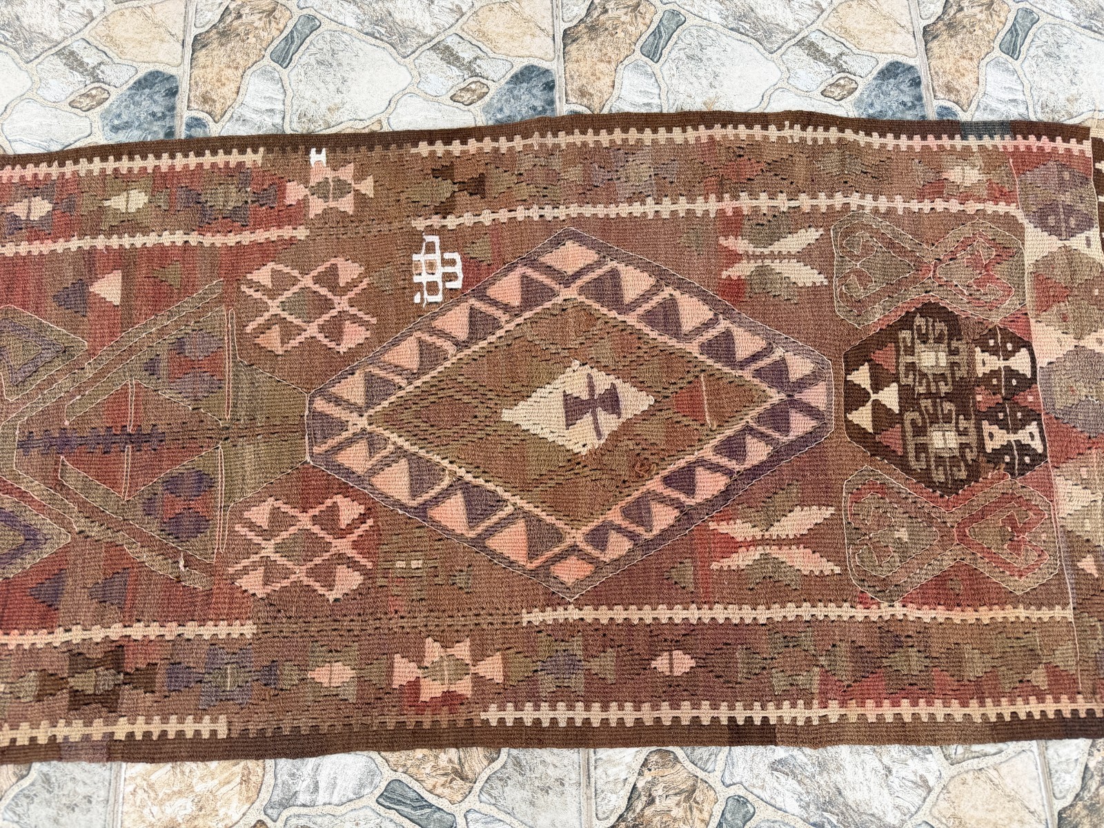 Kars Kurdish Kilim Rug Vintage Handmade Turkish Wool Flatweave Runner