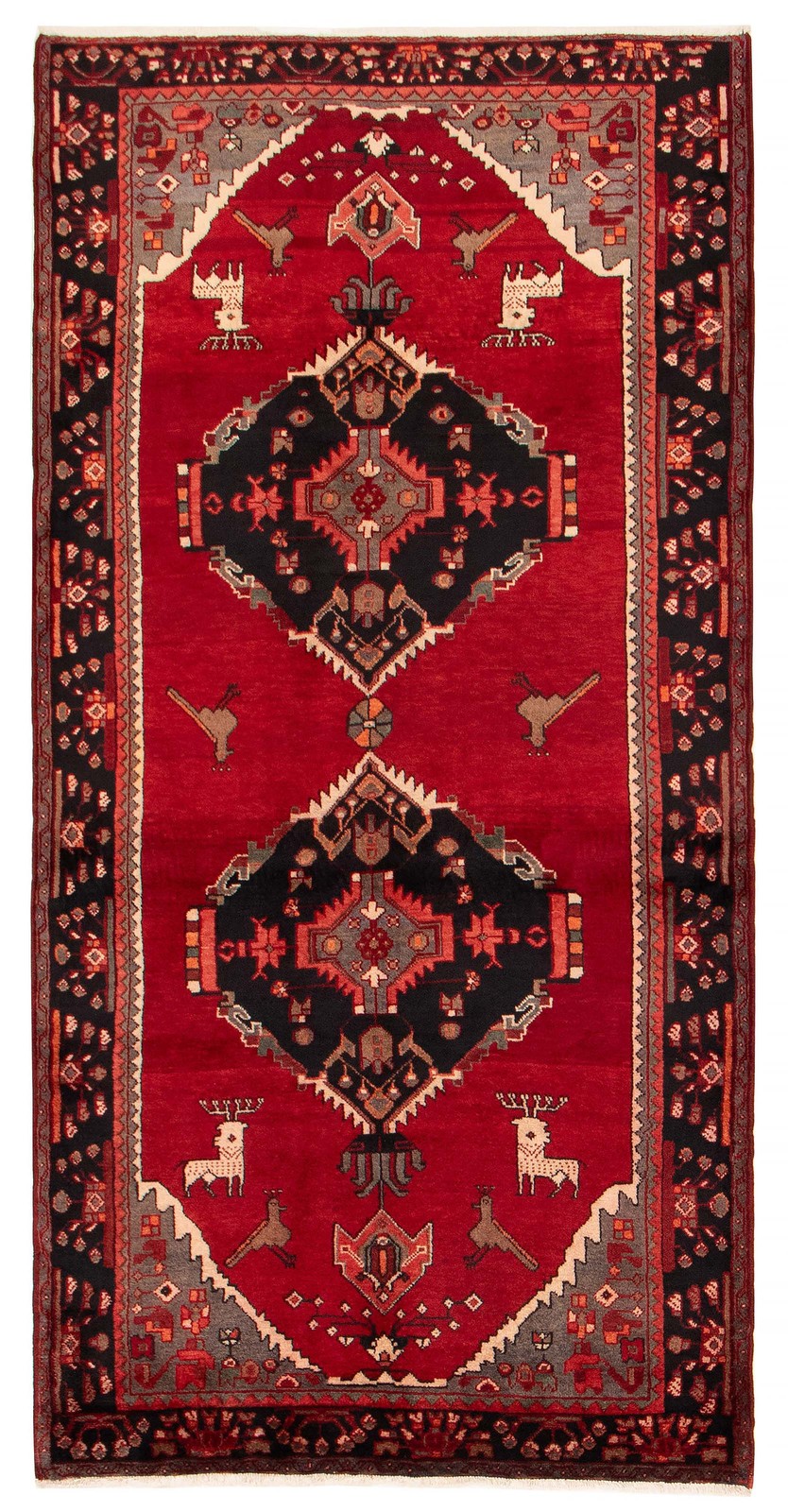 Vintage 4’4″ x 9’0″ Traditional Hand Knotted Vegetable Dye Wool Area Rug