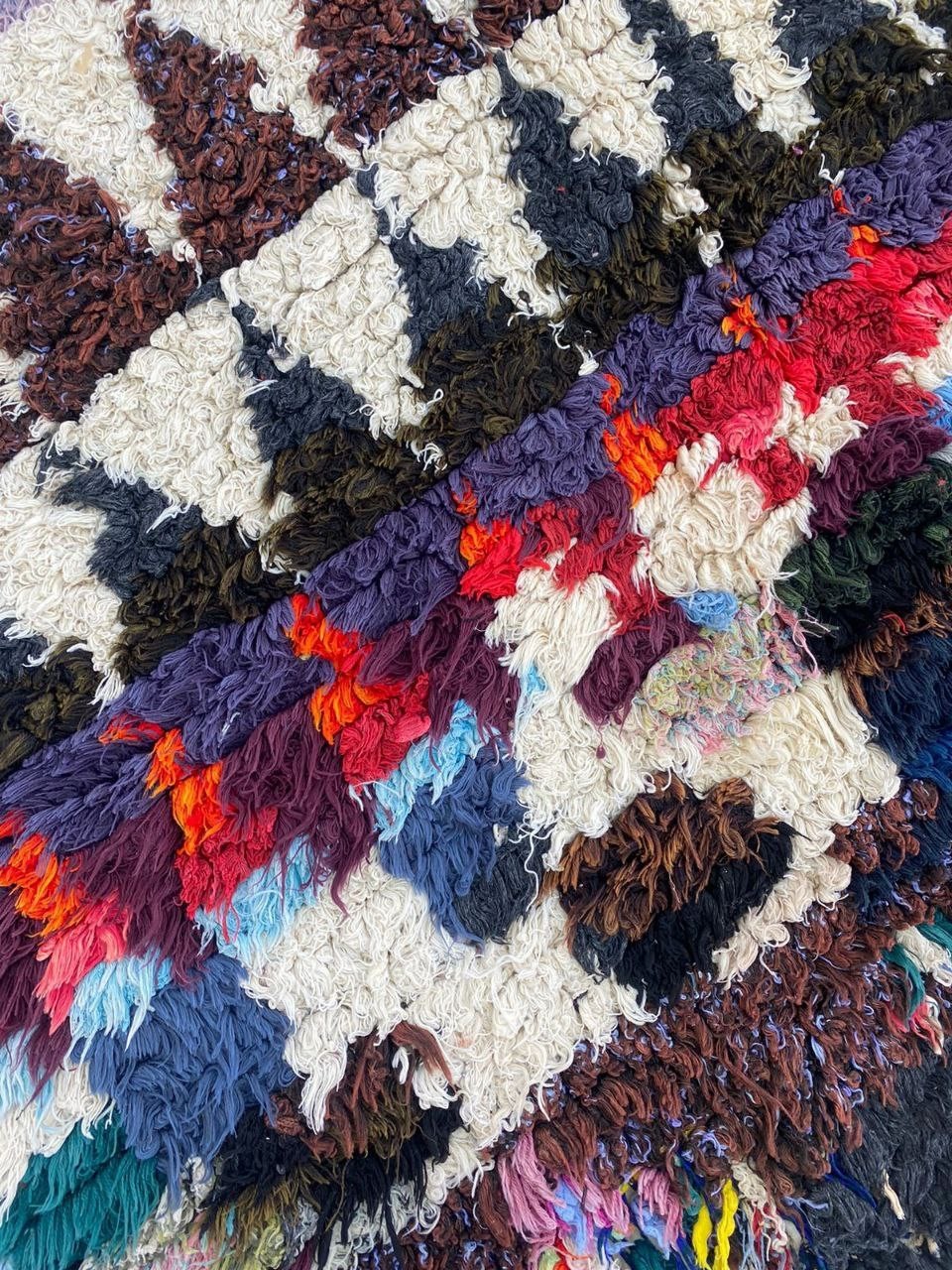 Moroccan Handmade Vintage Berber Rug 3’6×5’7 Multicolor Home Decor Hallway Rug