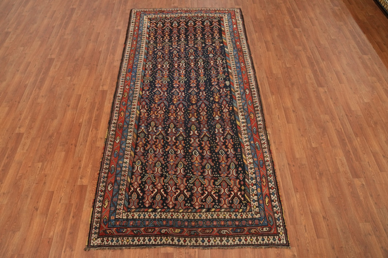 Pre-1900 Hand-made Wool Tribal Traditional Vegetable Dye Rug Antique Carpet 5×9