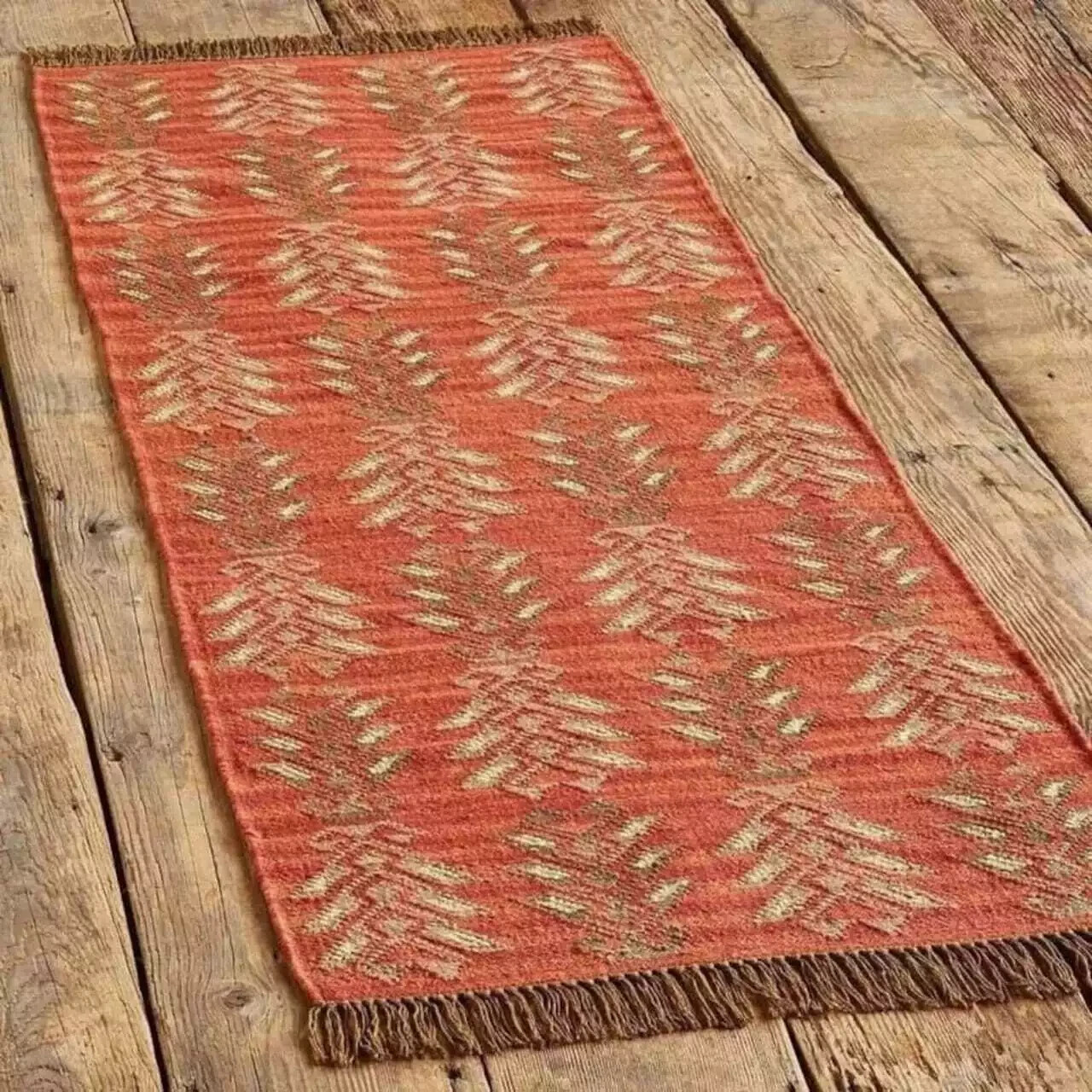 Hand Woven Jute Wool Home Decor Rug Reversible Living Room Kilim Carpet Rugs