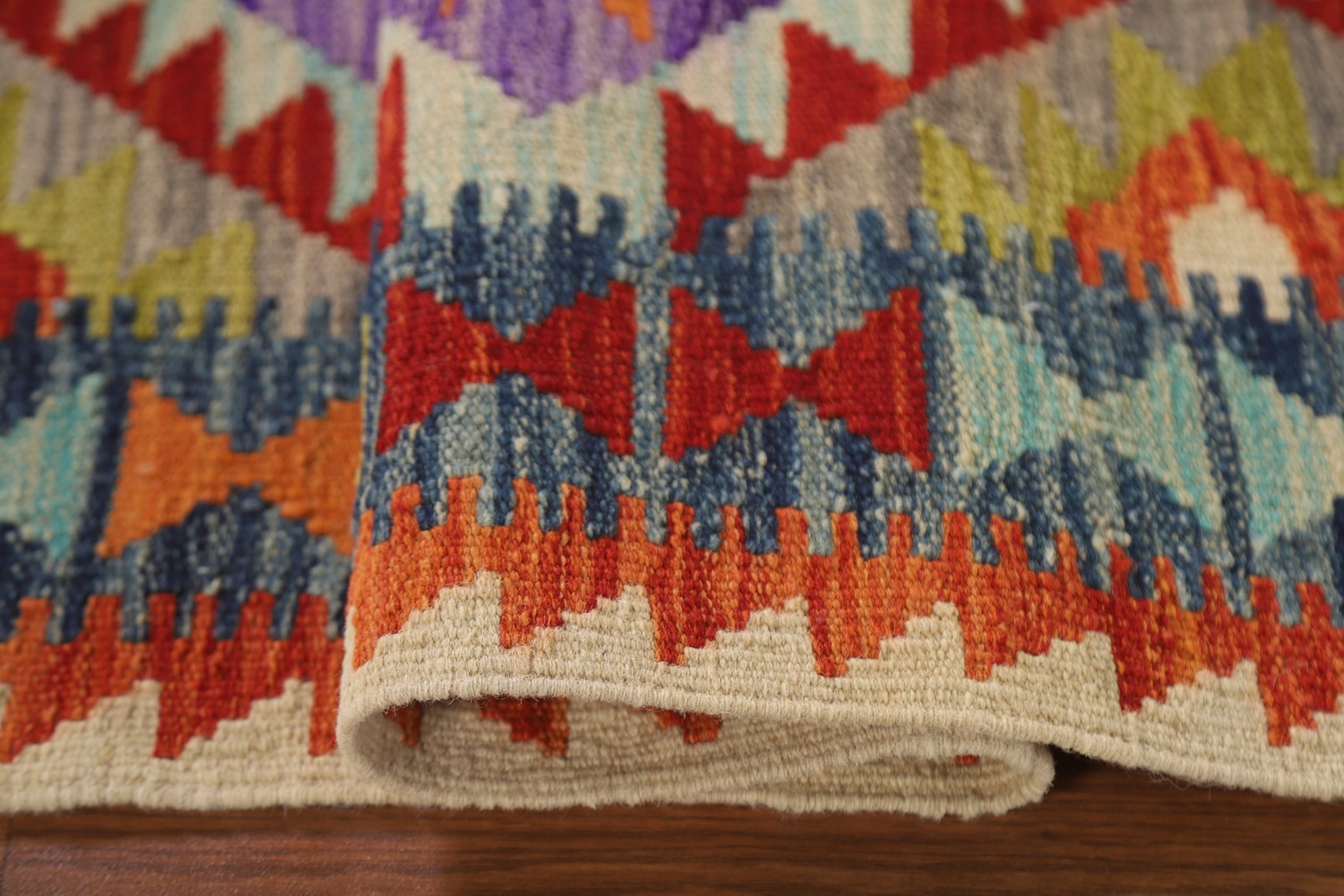 Colorful Kilim Rugs Rectangle Flatweave Pile Wool Kelim Carpets 3×5 ft