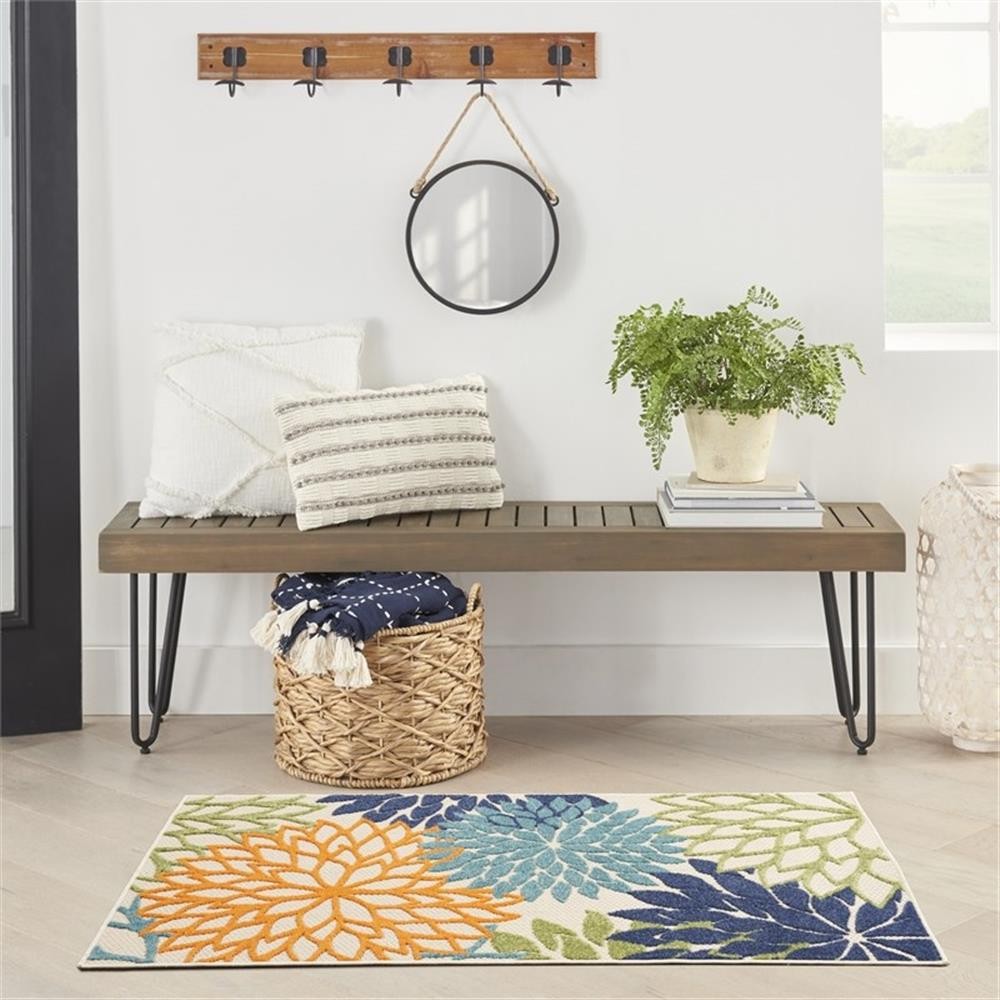 Pemberly Row 36″ x 60″ Fabric Indoor/Outdoor Rug in Multi-Color