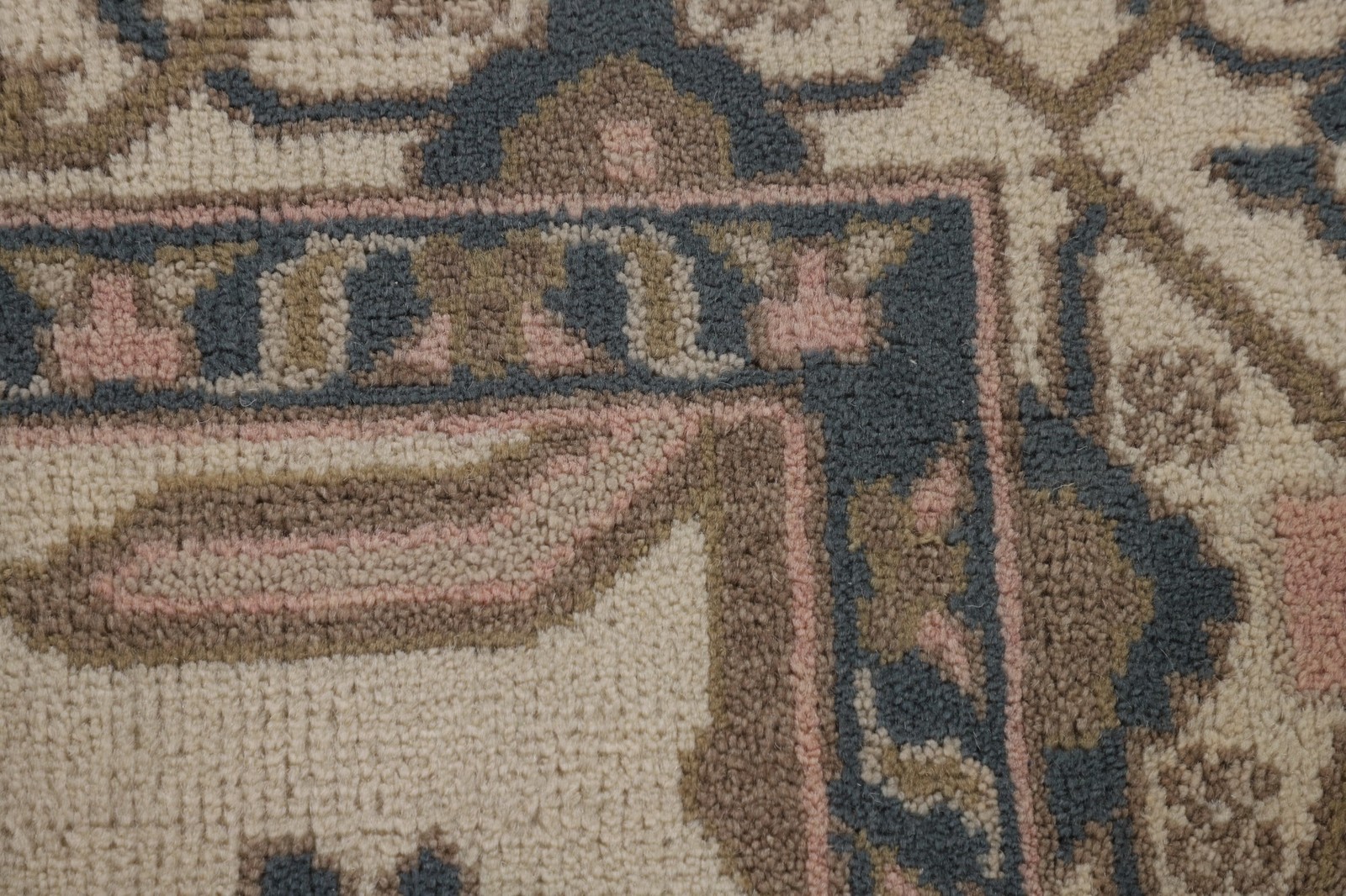 Ivory Oushak Oriental Area Rug 8×10 Hand-knotted Wool All-Over Pattern Carpet