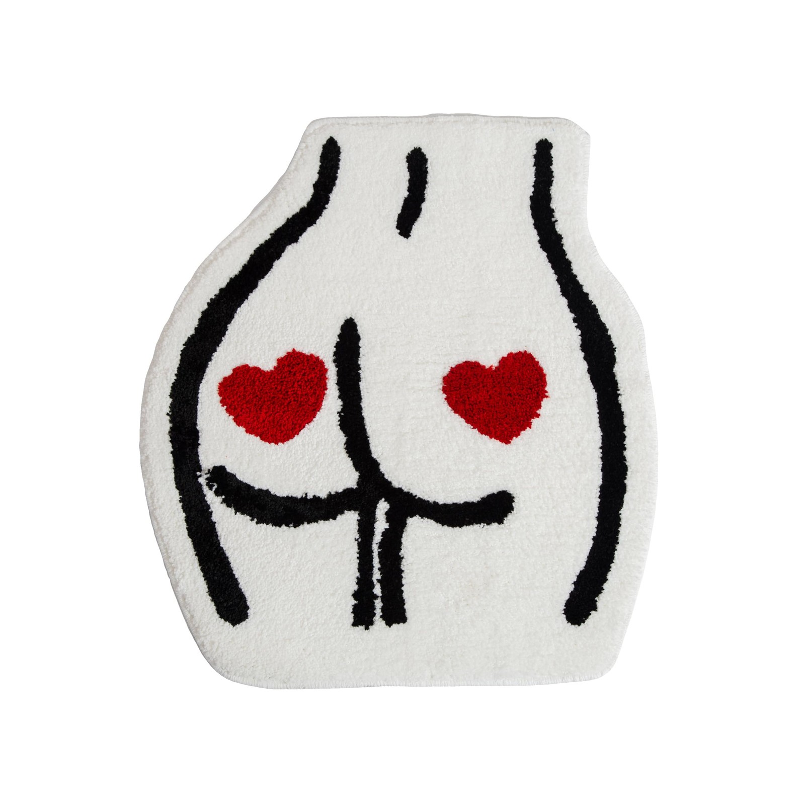 Heart Shaped Tufted Rug Aesthetic Soft NonSlip Floor Mat 23.6×21.7″ Decor