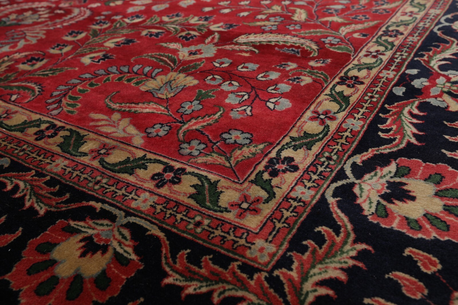 7’9″ x 9’9″ Hand Knotted 100% Wool Indo Saroukk 200 KPSI Area Rug Rose 8×10