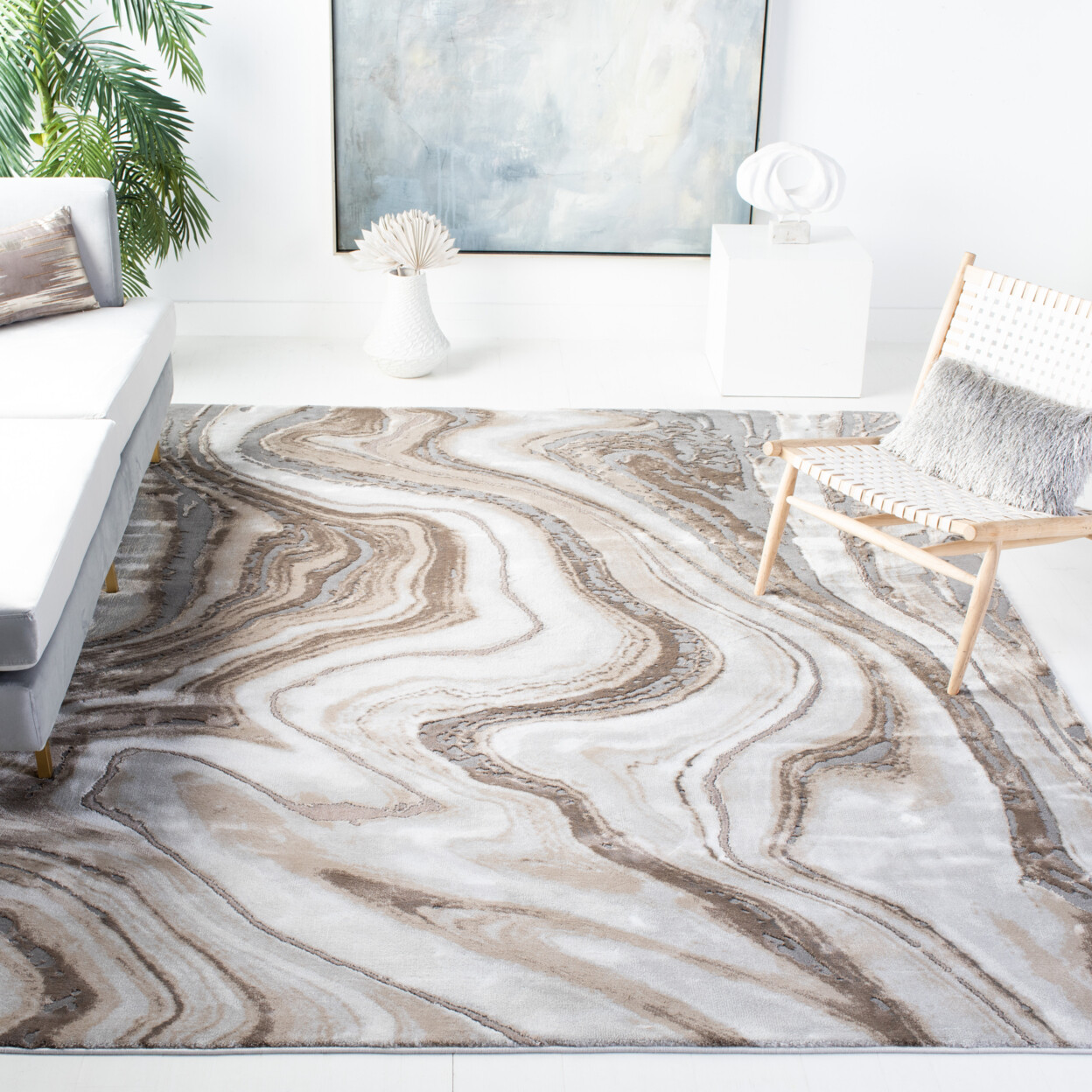 SAFAVIEH Craft Collection CFT819D Gold / Grey Rug