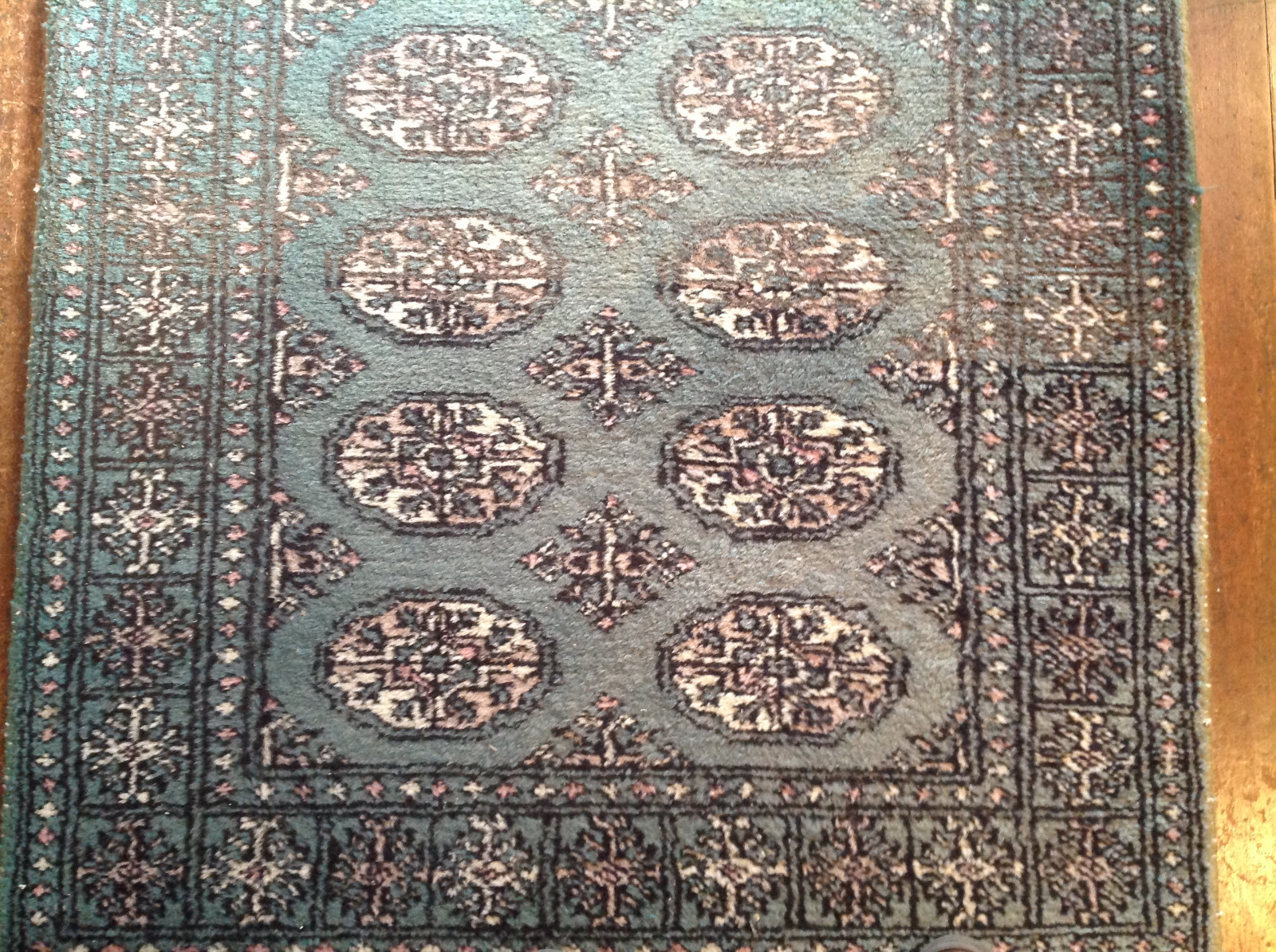 Handmade 3×5 Rug Wool Foyer Size Green Rose Gray Black Ivory