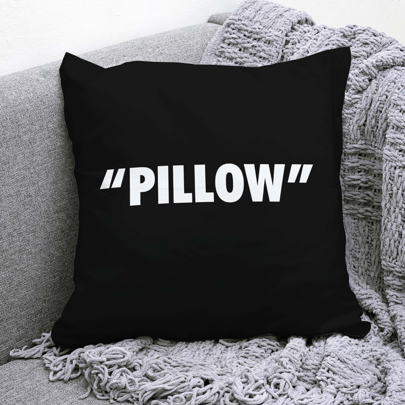 Funny Pillow Cover, Quote Decor, Black Cushion, Sofa Pillow Cover, Minimalist