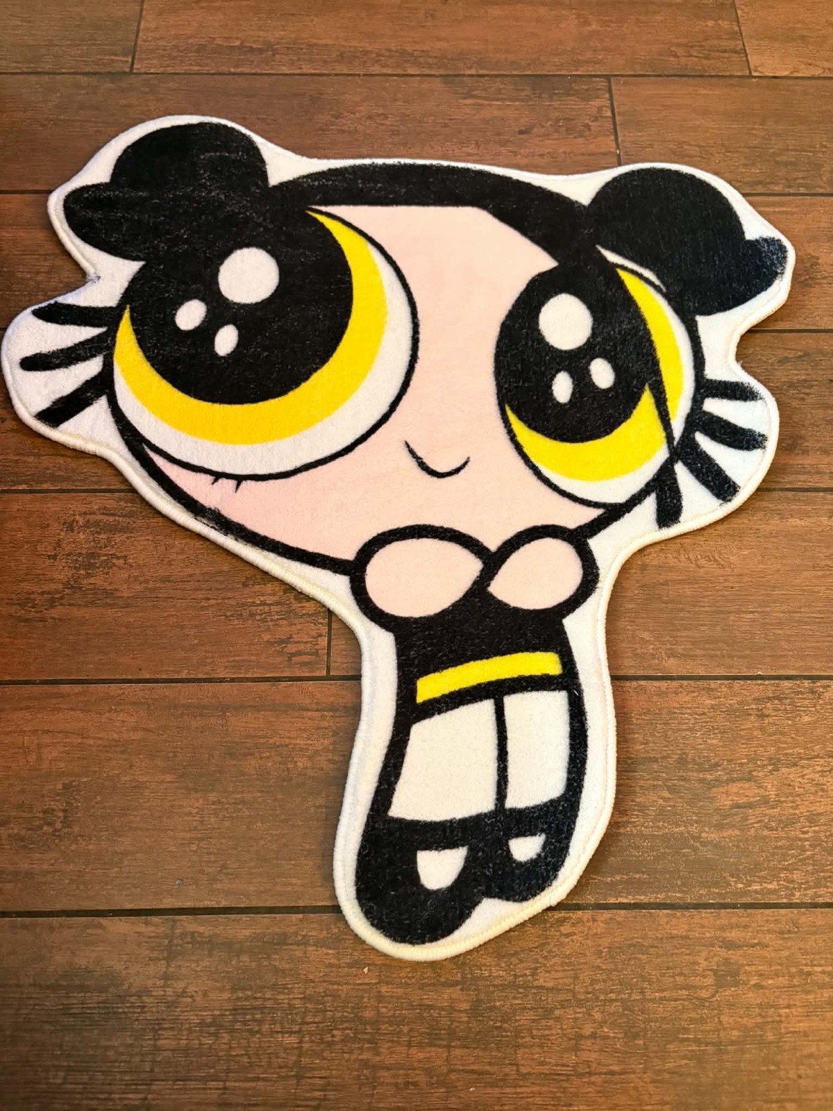 Cartoon Bubbles Powerpuf Character Area Rug Novelty Kids 24 x 27 in Black Yellow