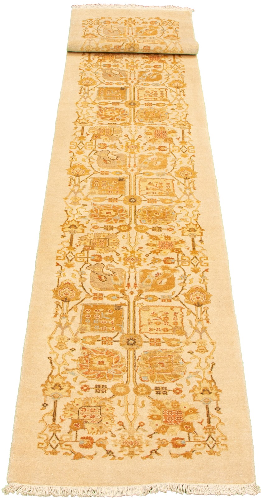 Vintage Hand-knotted Runner Rug 2’6″ x 15’9″ Traditional Oriental Wool Carpet