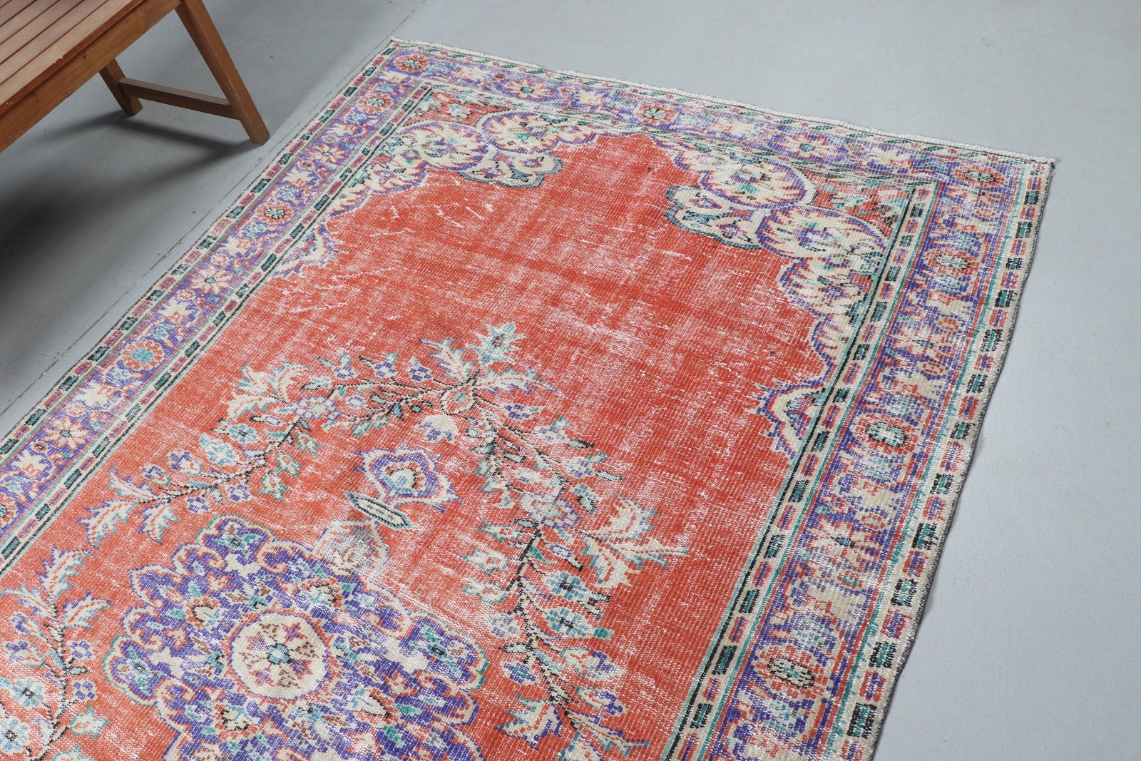 5,4×9,8 ft Turkish Rug, Large Vintage Rug, Red Camouflage Rug