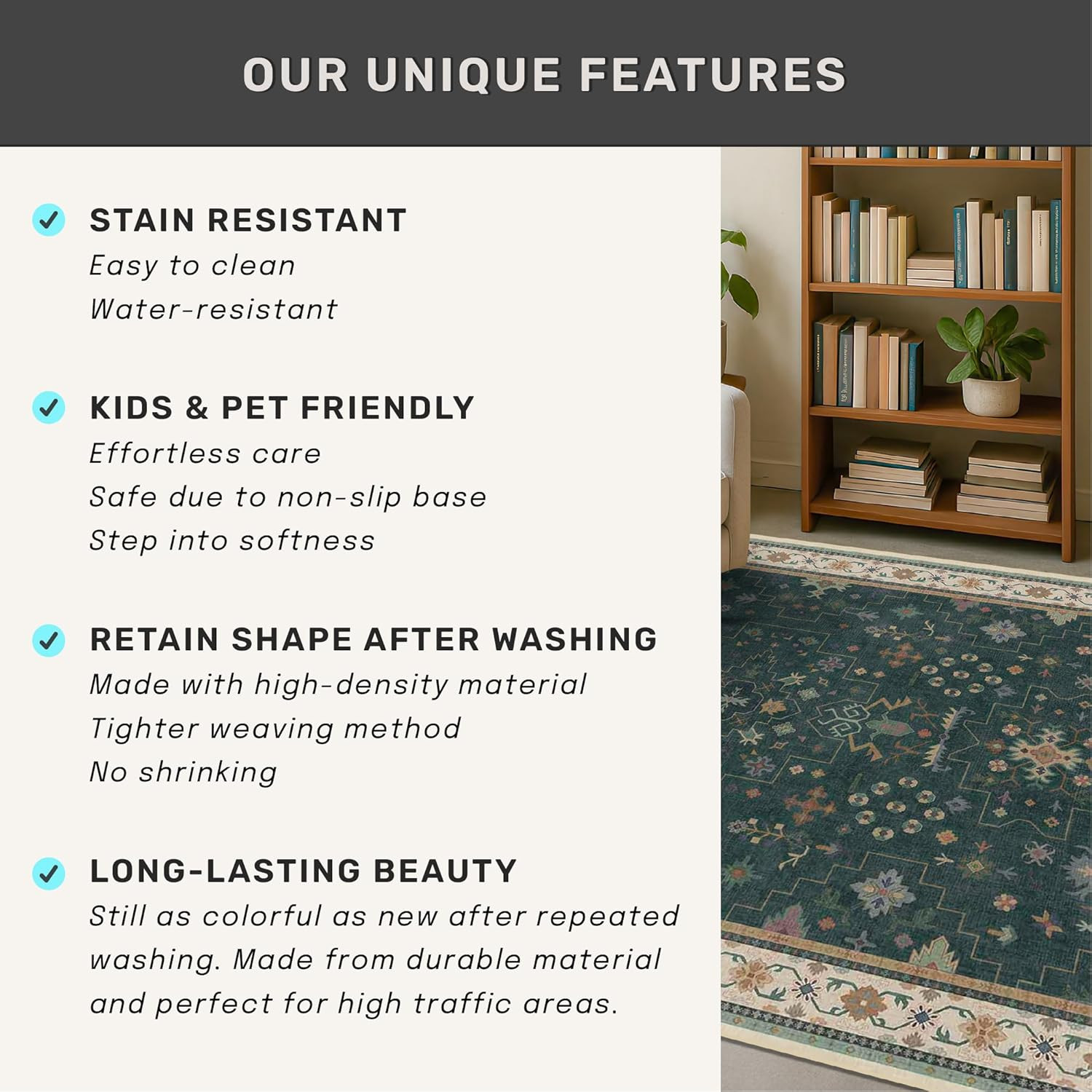 Dark Green 2X3 Door Mat Indoor Entrance Rug – Small Throw Area Rugs