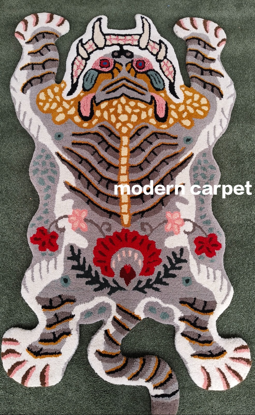 Tibetan Tiger Rugs 3×5 Feet Handmade 100% Woolen Hand Tufted For Home Decoration