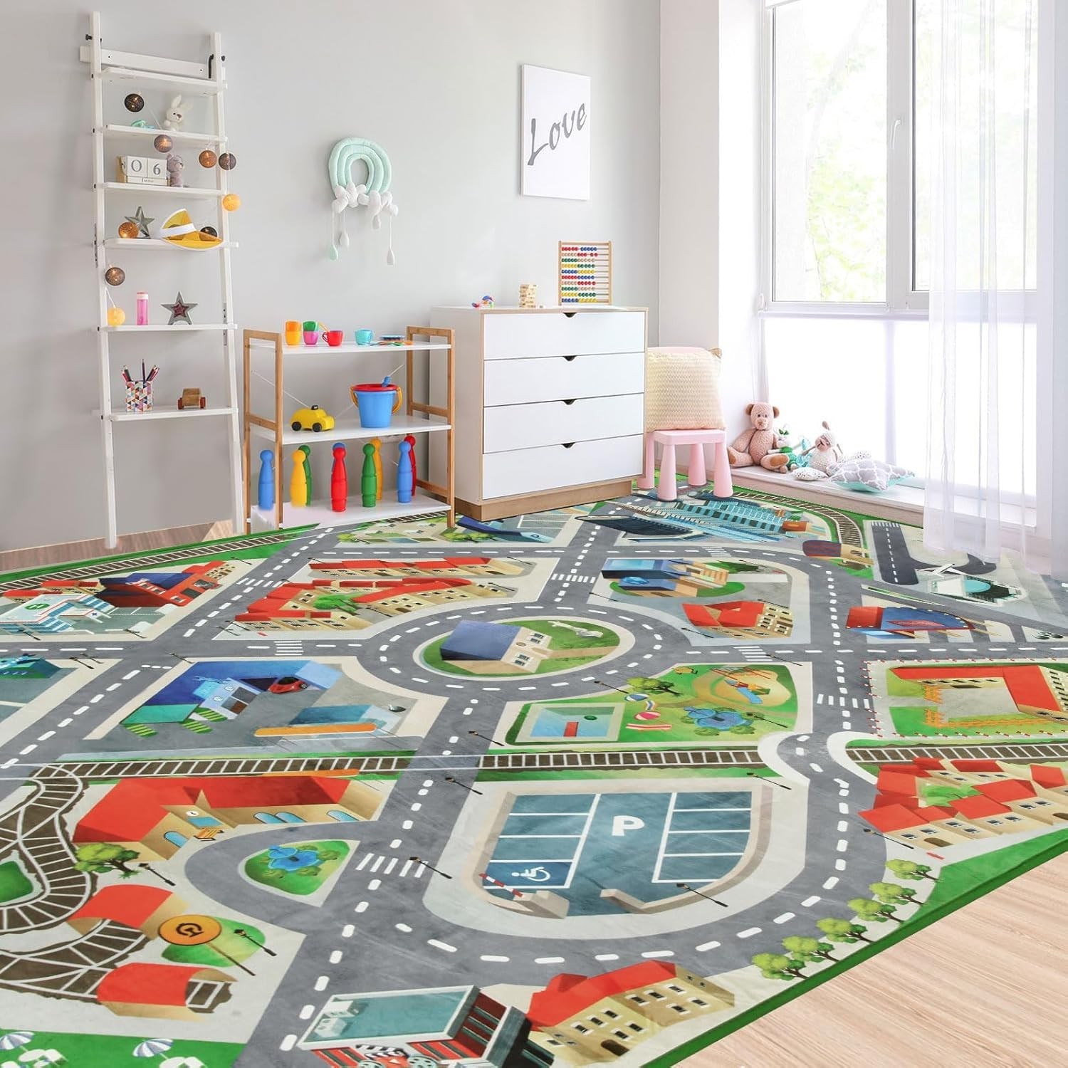 Large Kids Carpet Play Mat Rug for Playroom, 48” x 71’’ Car Rugs Mat for Kid…
