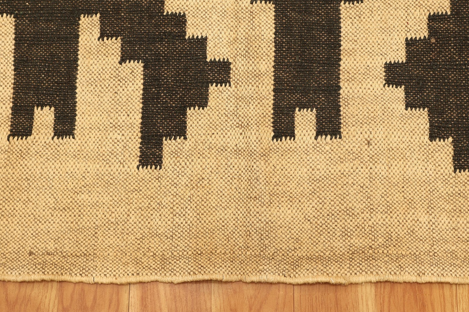 Large Wool Jute Area Rug 5×8 Kilim Rug – Beige Yellow Natural Wool Jute Hand