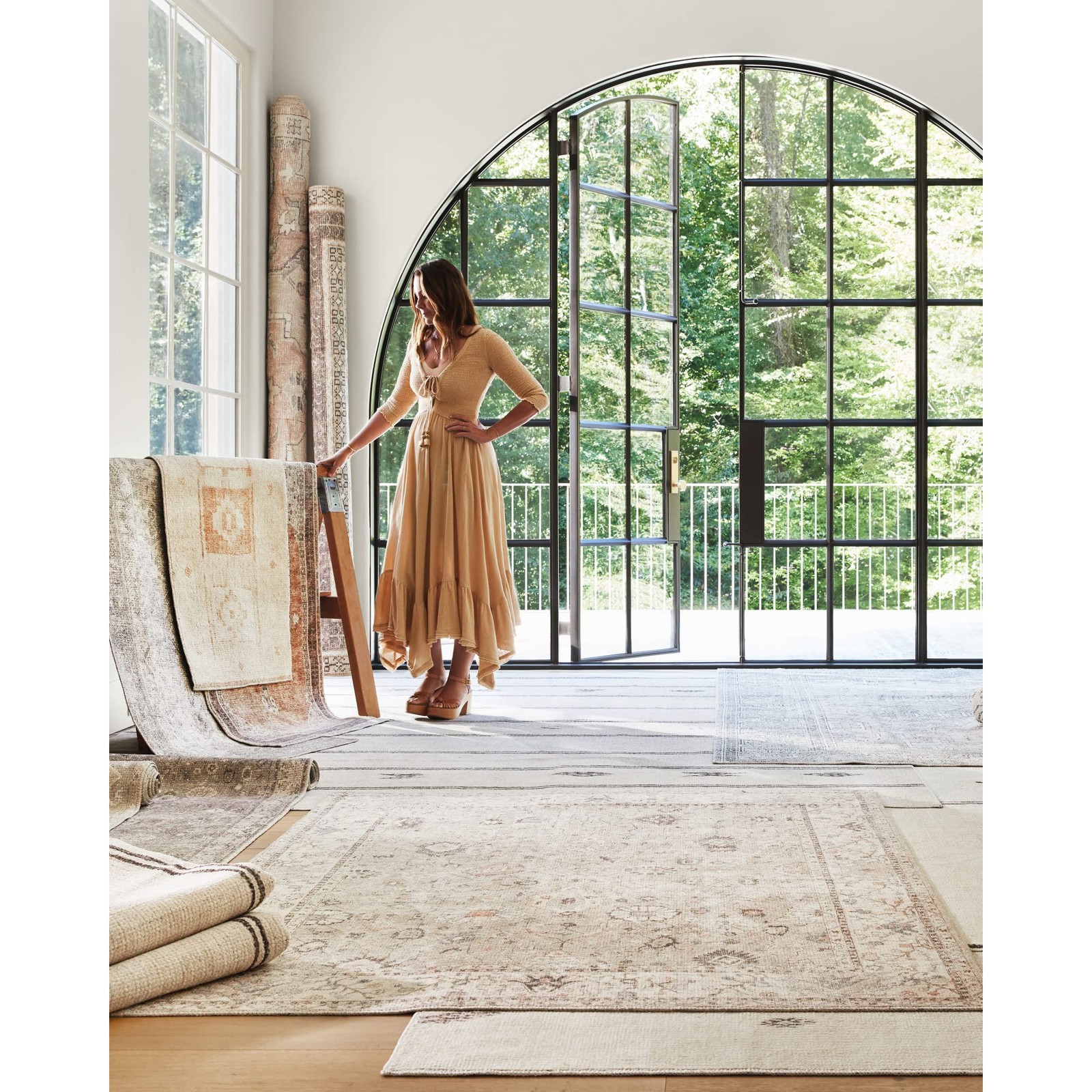 Livabliss x Becki Owens Marlene Vintage Medallion Area Rug, 3’11” x 5’7″, Cream