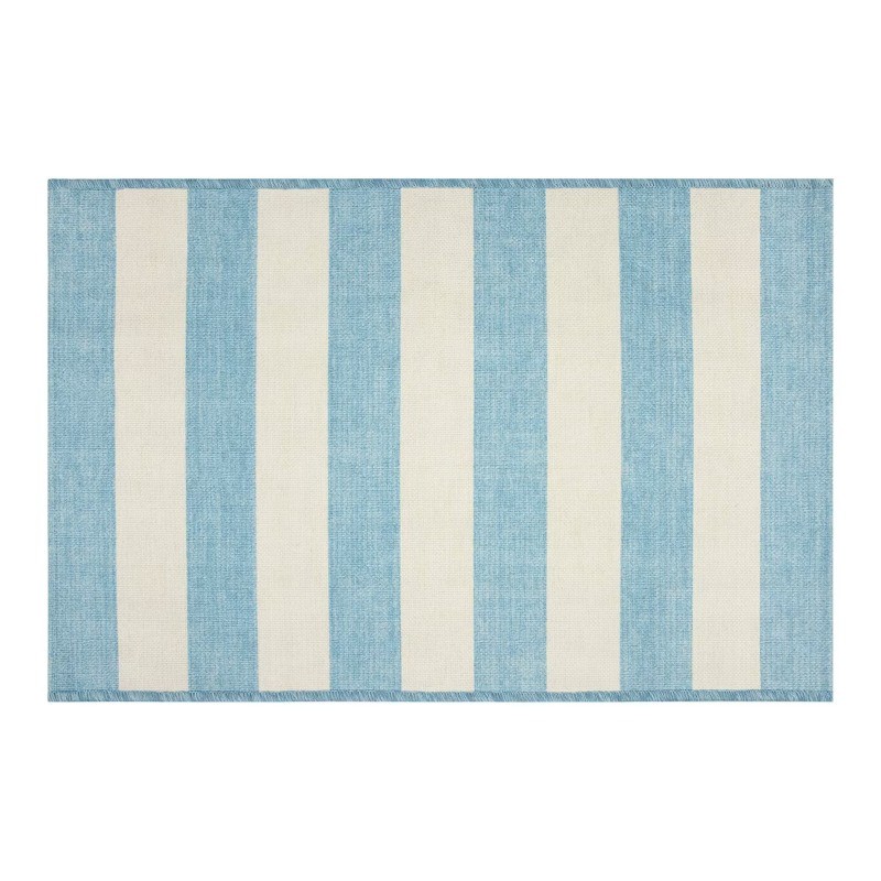 24″x36″ Boxwood Cabana Striped Accent Rug Blue/White