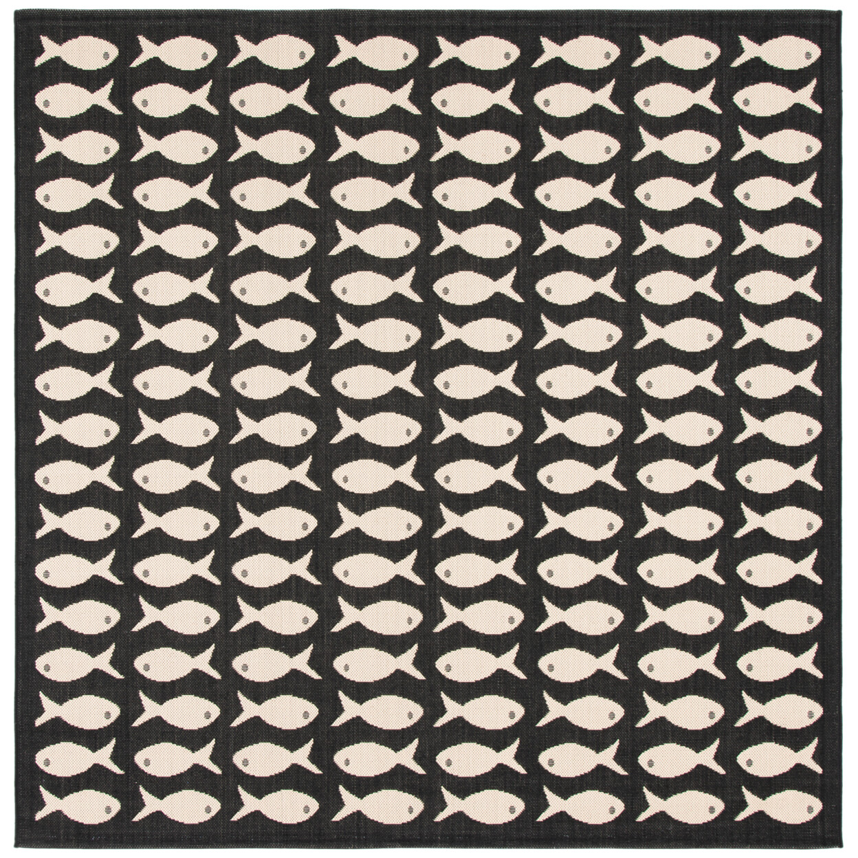 SAFAVIEH Indoor Outdoor CY6013-256 Courtyard Black / Beige Rug