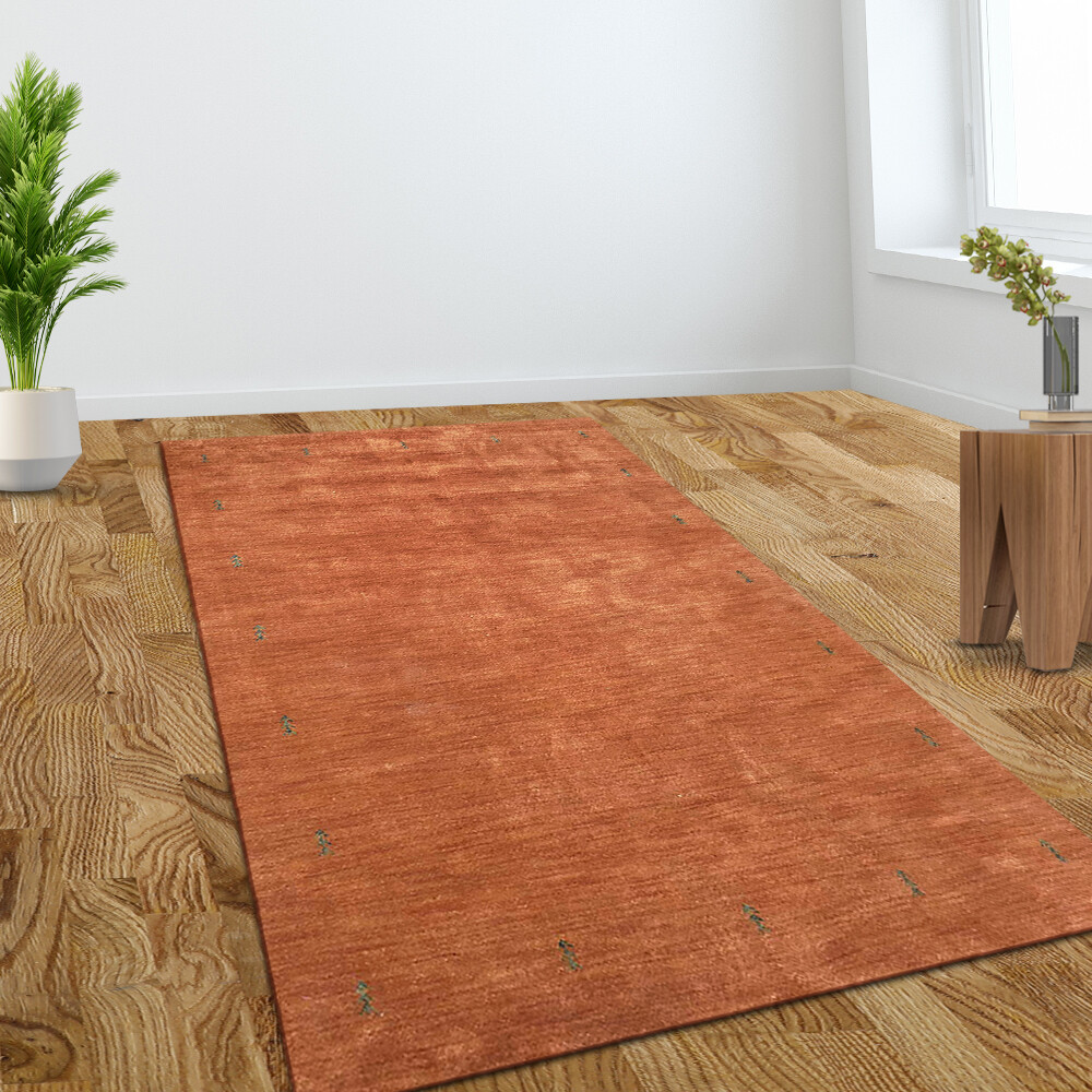 Hand Knotted Loom Wool Area Rug Contemporary Orange BBH Homes BBL00226