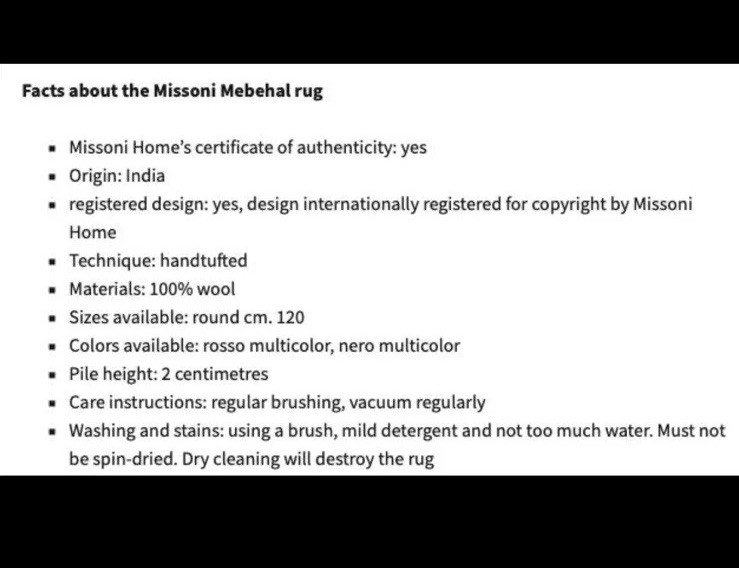 Missoni Round Rug Carpet