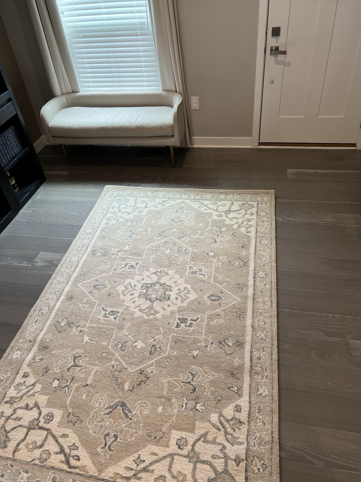 Safavieh Micro-Loop Area Rug 5×8 ft Light Grey Ivory Wool MLP505F Floral