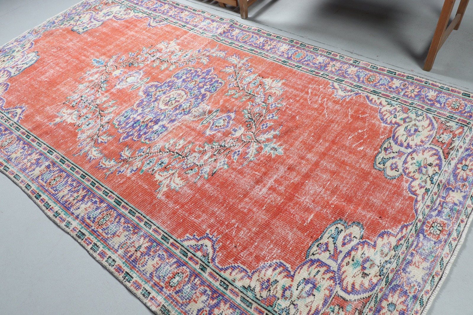 5,4×9,8 ft Turkish Rug, Large Vintage Rug, Red Camouflage Rug