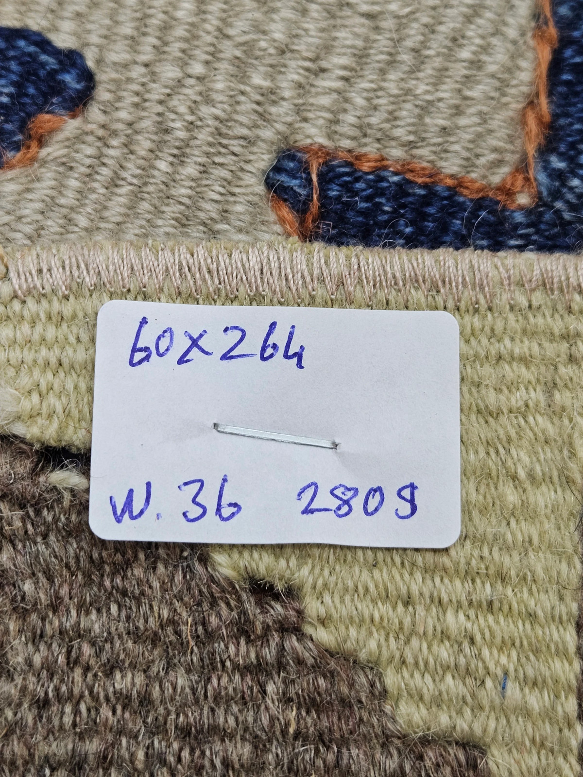 Blue Turkish Kilim Runner Rug, Vintage Hallway Carpet (2×8.7 ft)
