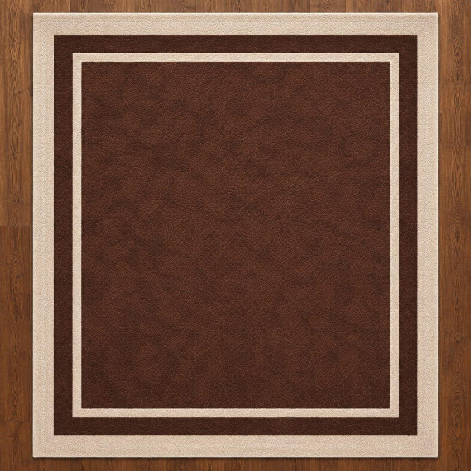 Chocolate Brown Border Hand-Tufted Rug Modern Minimalist Area Carpet Design Rug