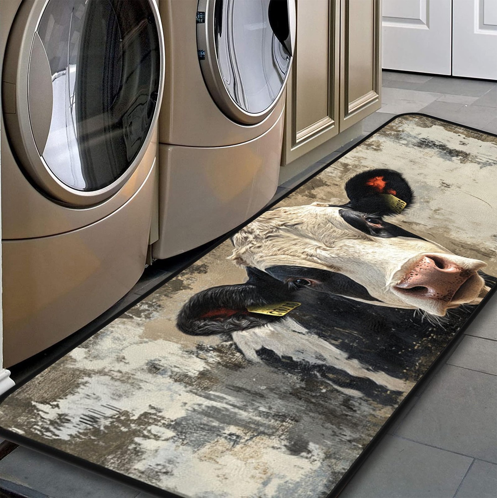 20×59 Inch Cow Kitchen Room Mat Area Rug Laundry Runner Floor Decor Mudroom