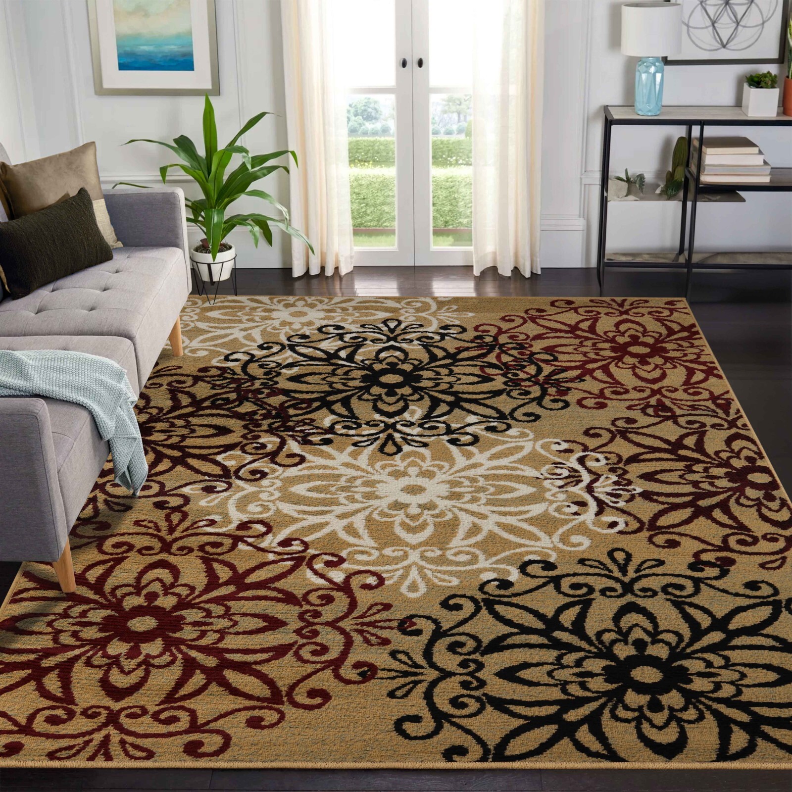 Leigh Floral Medallion Kid Friendly Bedroom Living Room Area Rugs Or Runner Rug