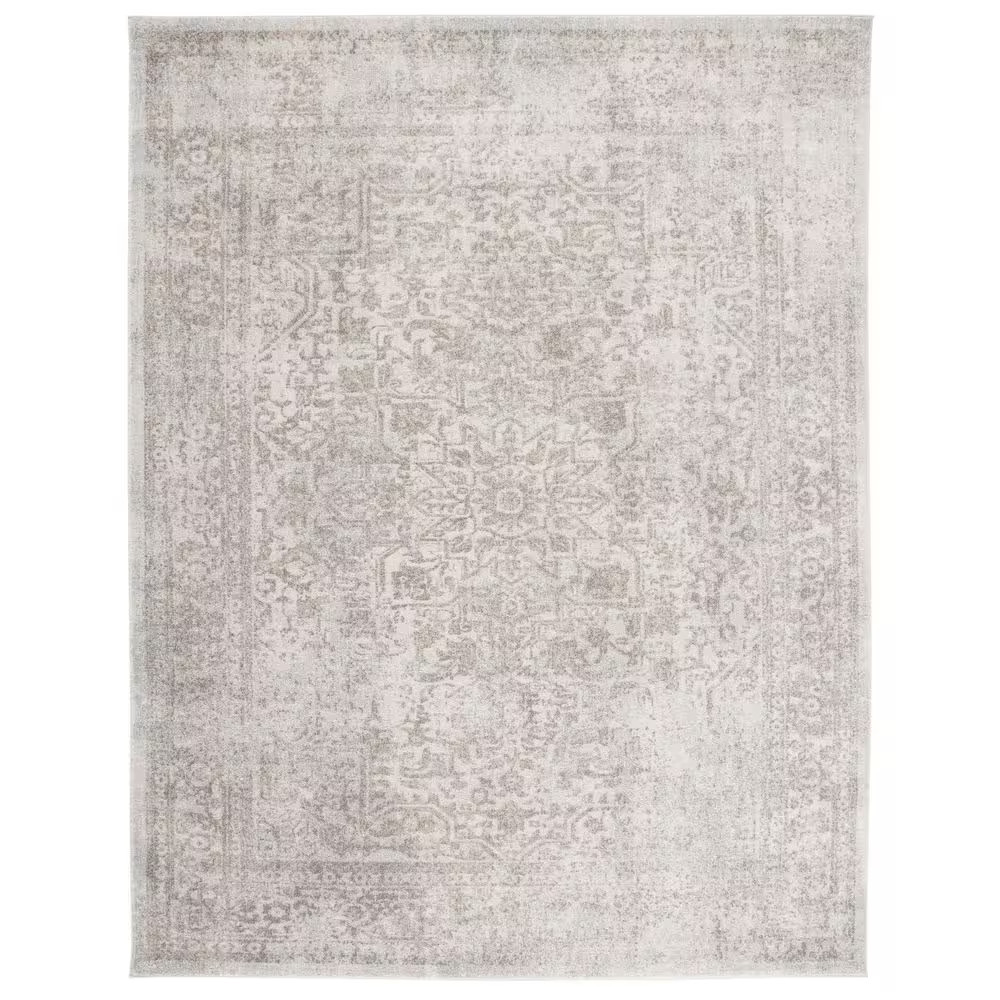 Evoke Ivory/Taupe 8 Ft. X 10 Ft. Distressed Border Medallion Area Rug