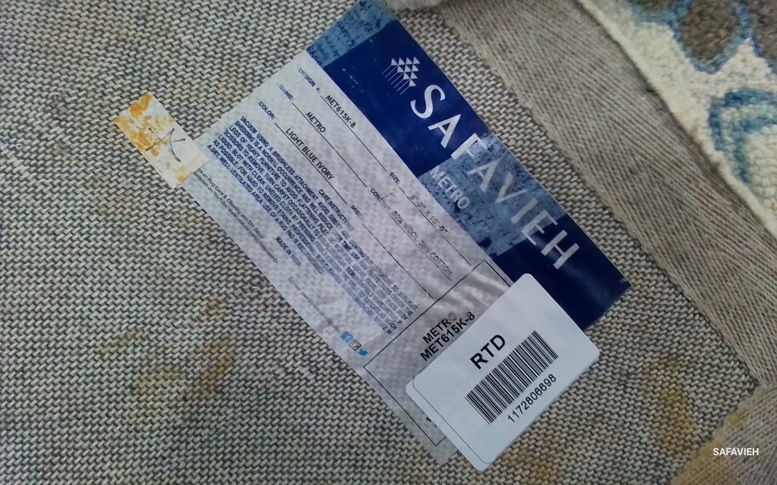 LTBLUE / IVORY 8′-0″ x 10′-0″ Back Stain Rug, Reduced Price 1172806698 MET615K-8