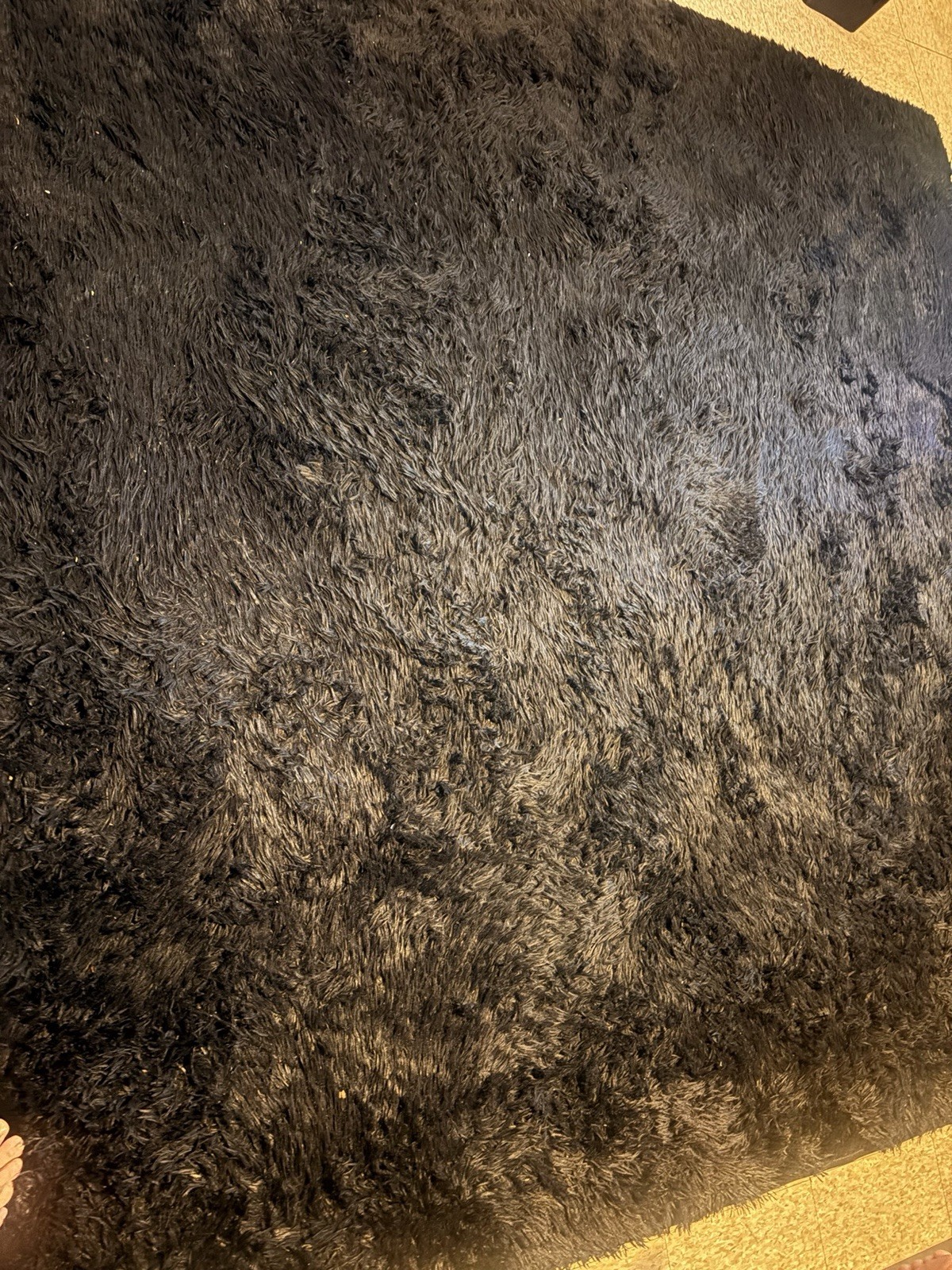 8×10 ft Area Rugs for Living Room, Black Carpet Ultra Soft Large Fluffy Shag