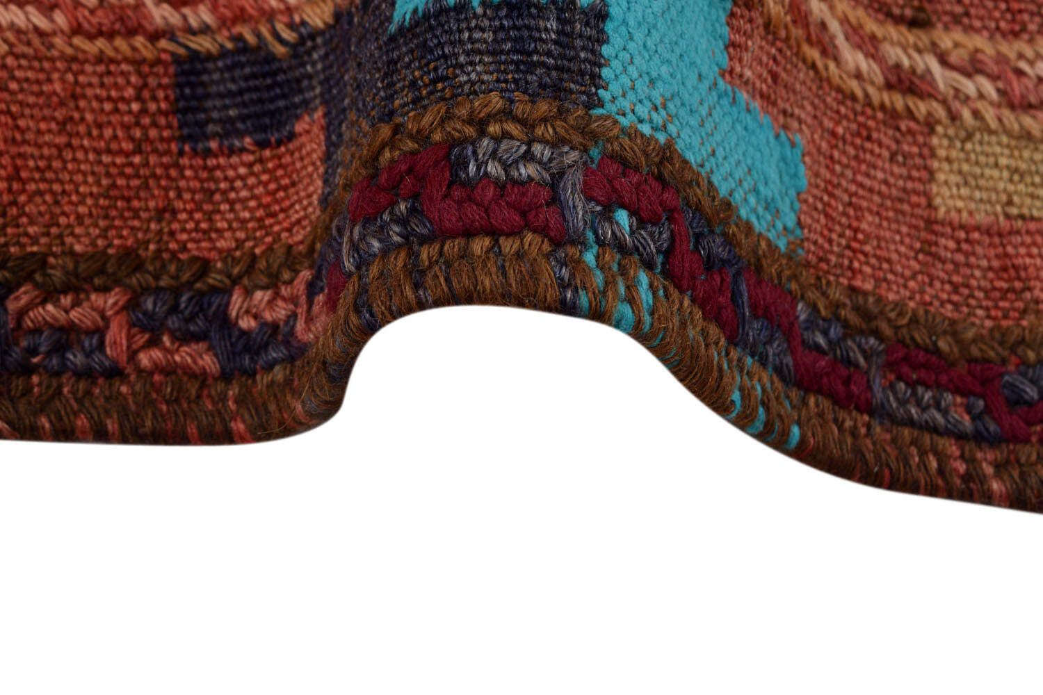 7′ x 9′ Old Afghan Handmade kilim Flat Weave Wool Rug Double Sided # P1222