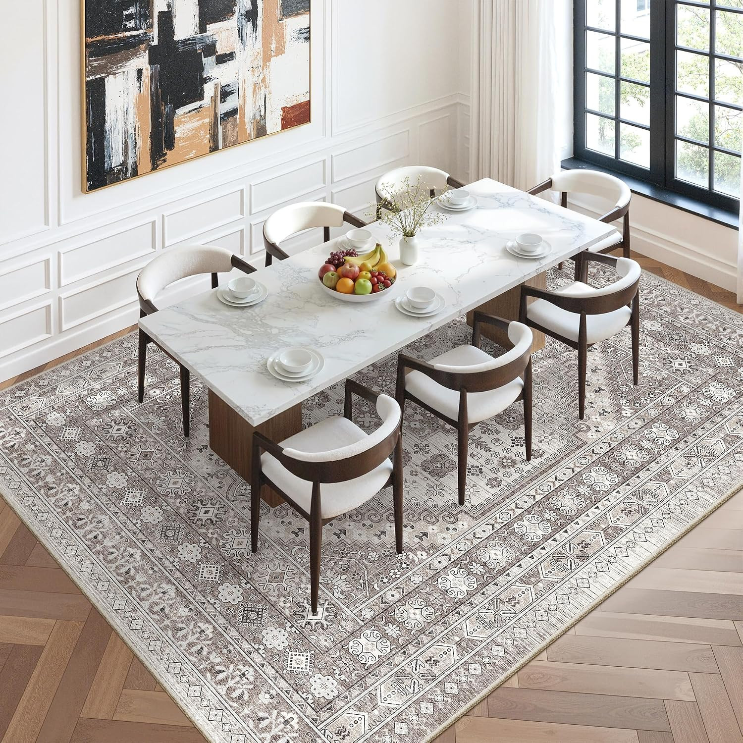 9X12 Area Rugs,Stain Resistant Washable Rug,Ultra-Thin Rugs for Living Room,Bedr