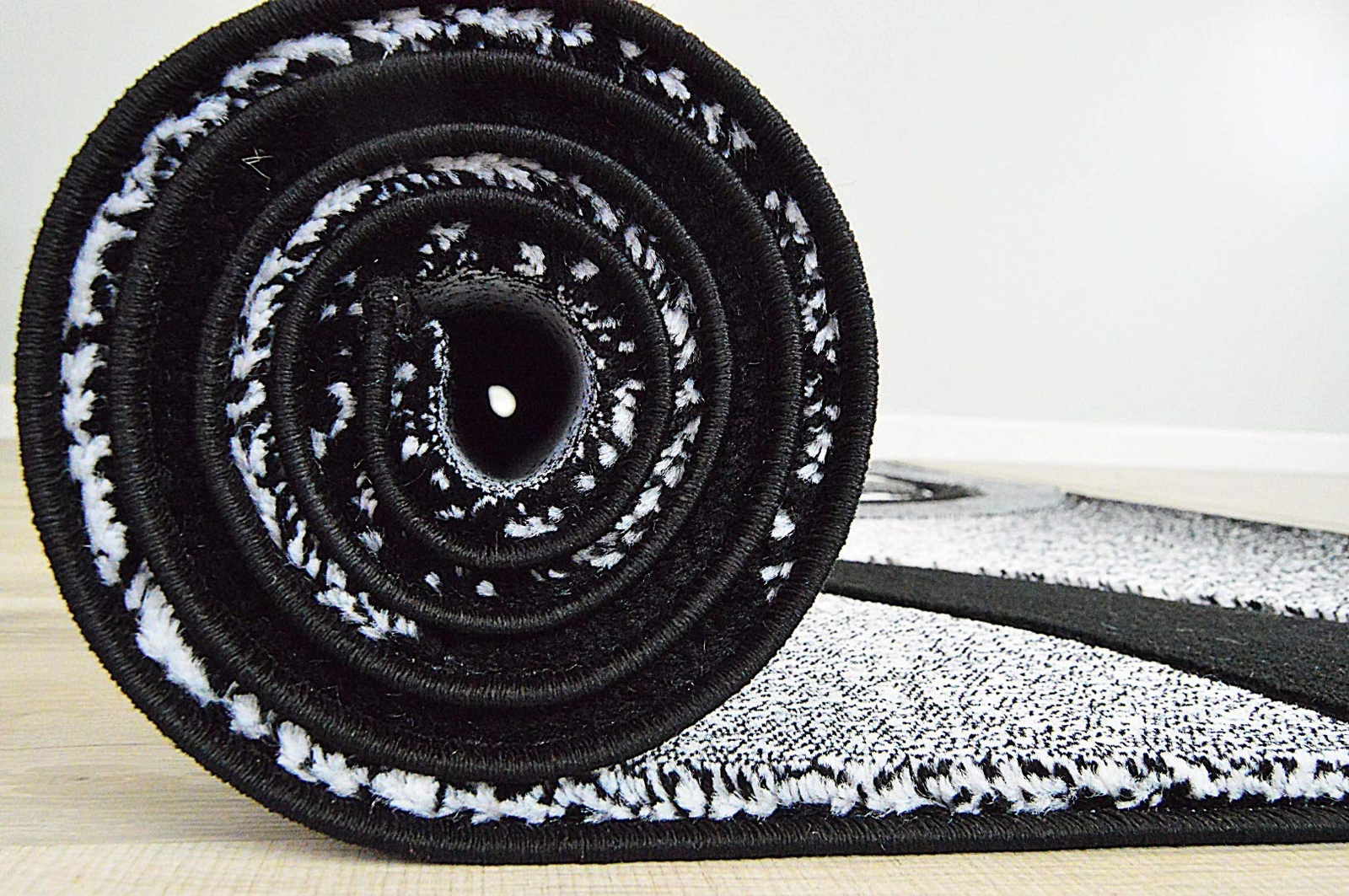 Premium Carved Modern Contemporary Abstract Rug 1504 2’7×7’4_black