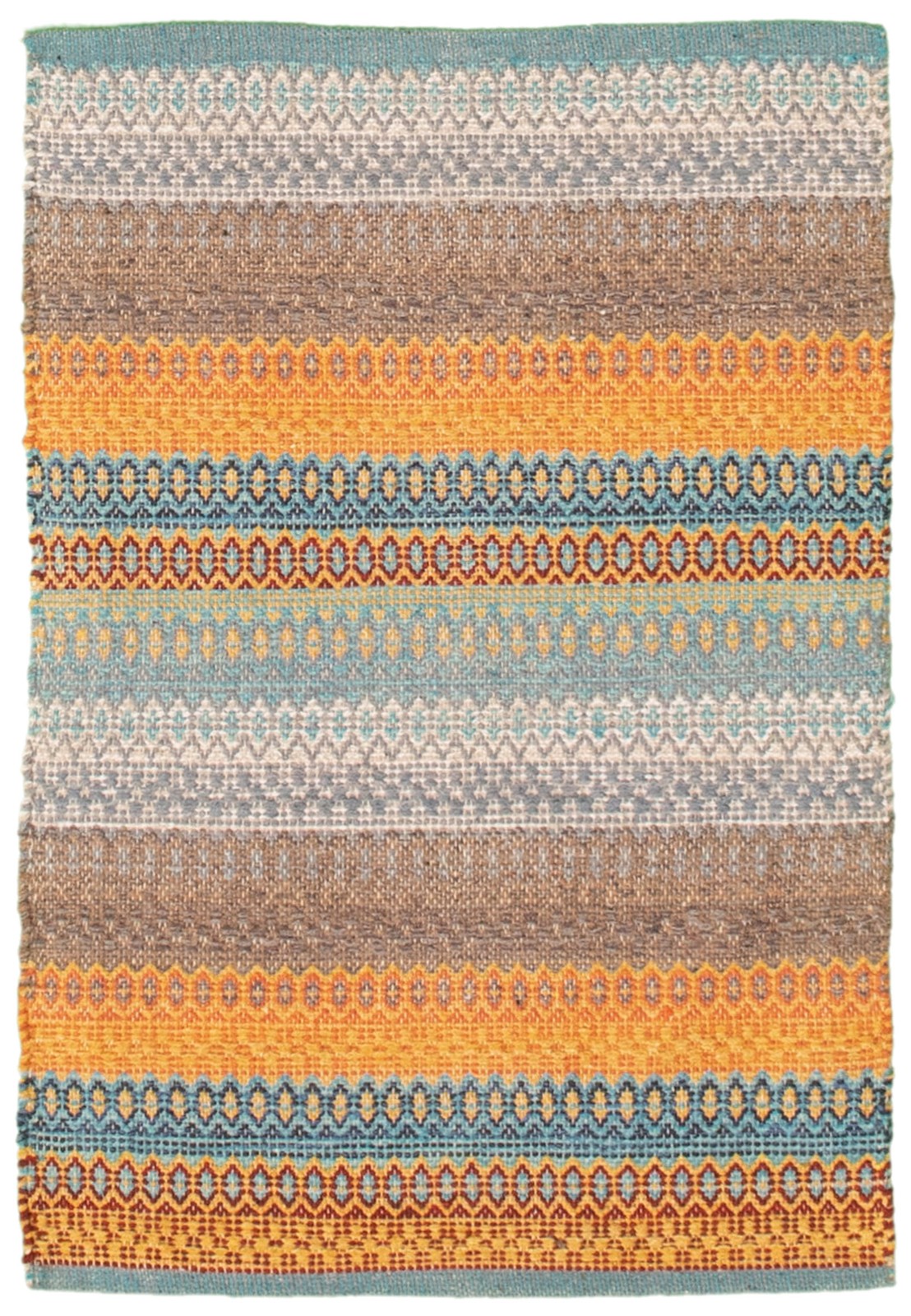 Vintage Hand Woven Area Rug 2’0″ x 3’0″ Traditional Wool Oriental Carpet