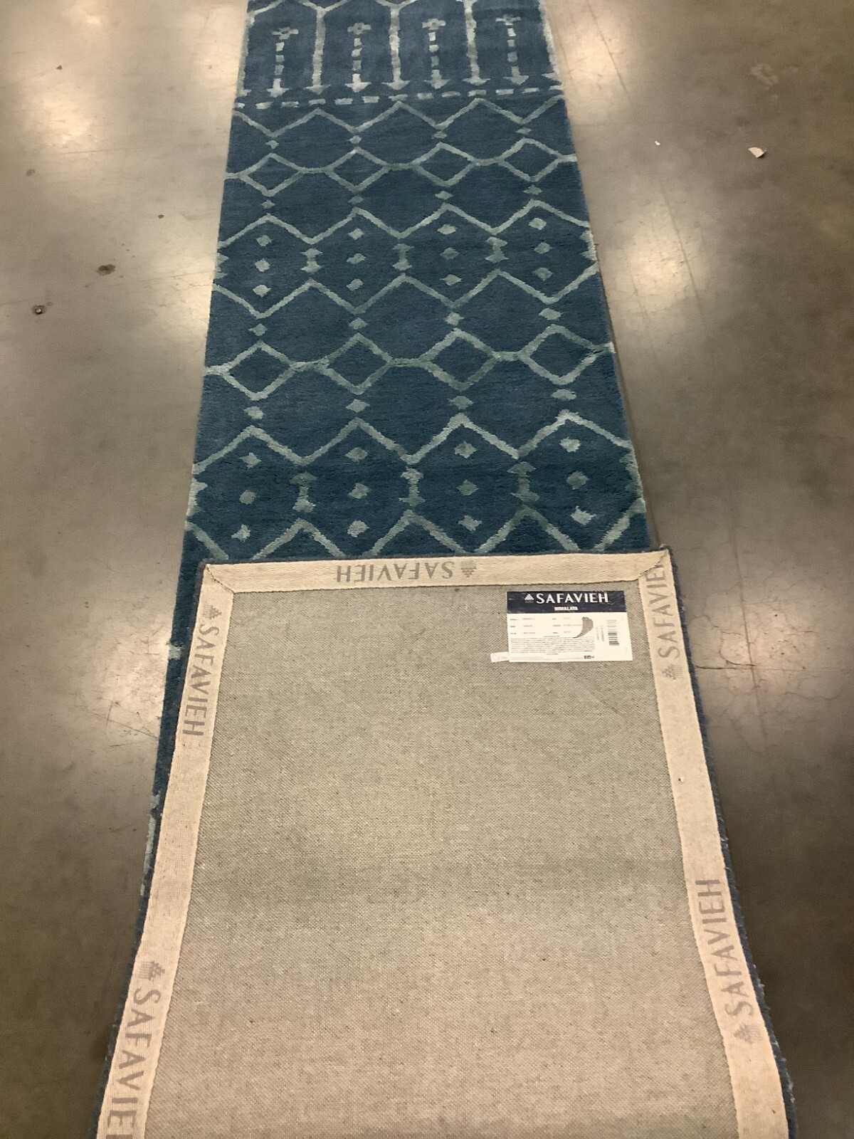 NAVY / SILVER 2′-3″ x 12′-0″ Back Stain Rug Reduced Price 1172675887 HIM903N-212