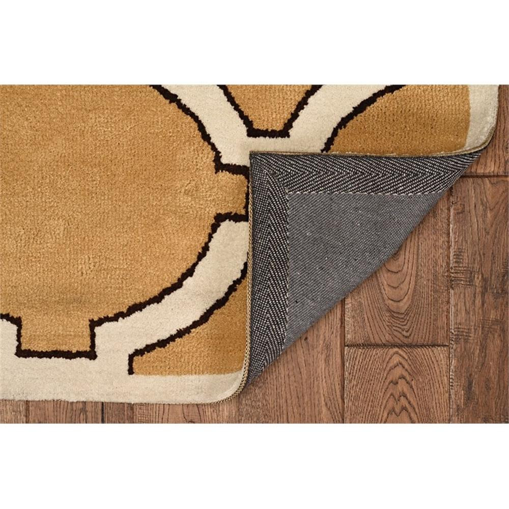 Linon Geo Kelli Hand Tufted Microfiber Polyester 5’x7′ Rug in Yellow