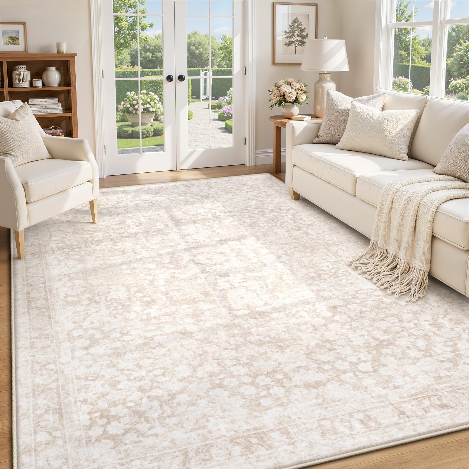 5×7 Area Rugs for Living Room: Boho Vintage Washable Rug Non-Slip Soft Stain …
