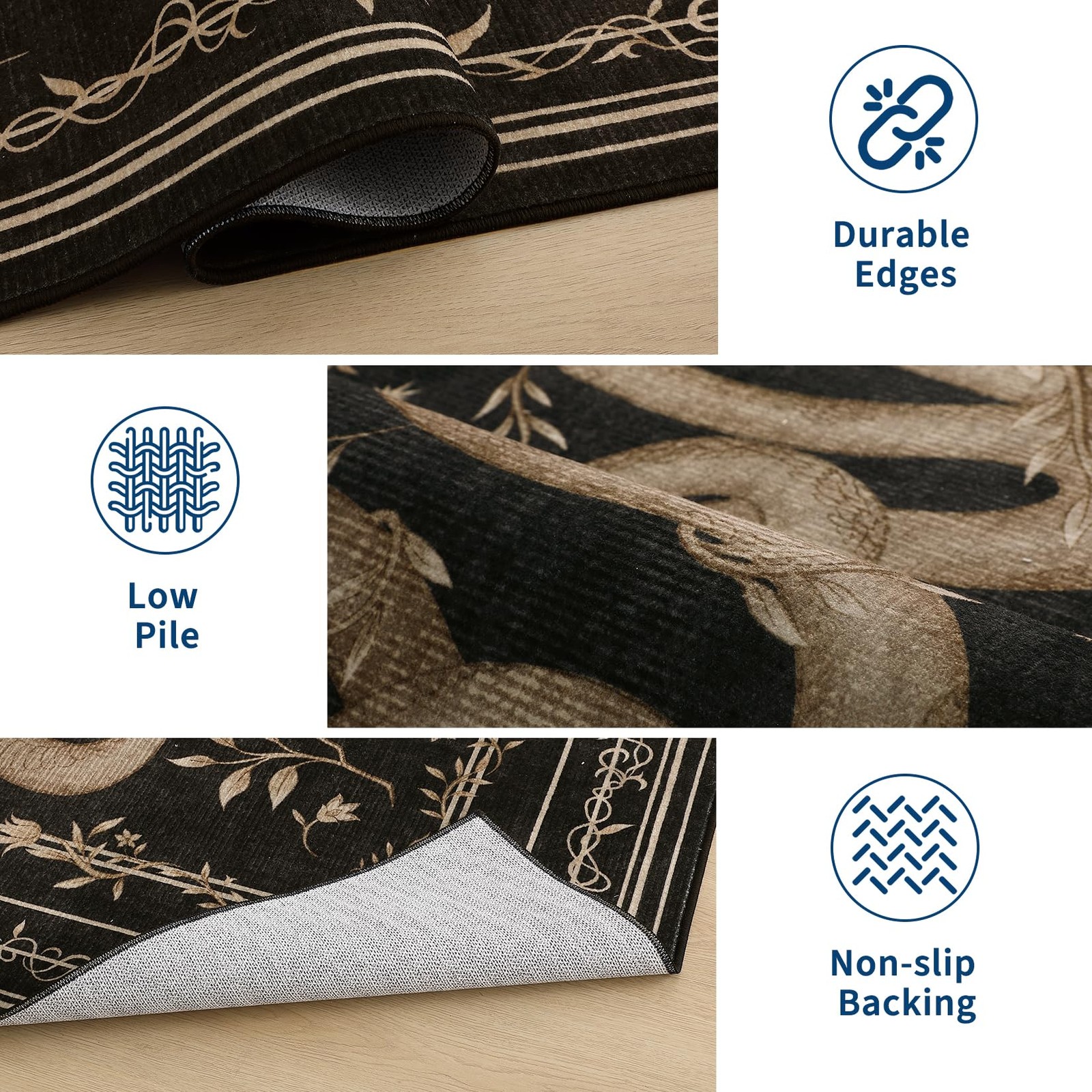 Snake Gothic 6×9 Area Rug Dark Whimsical Moody Witchy Unique Soft Thin Large …
