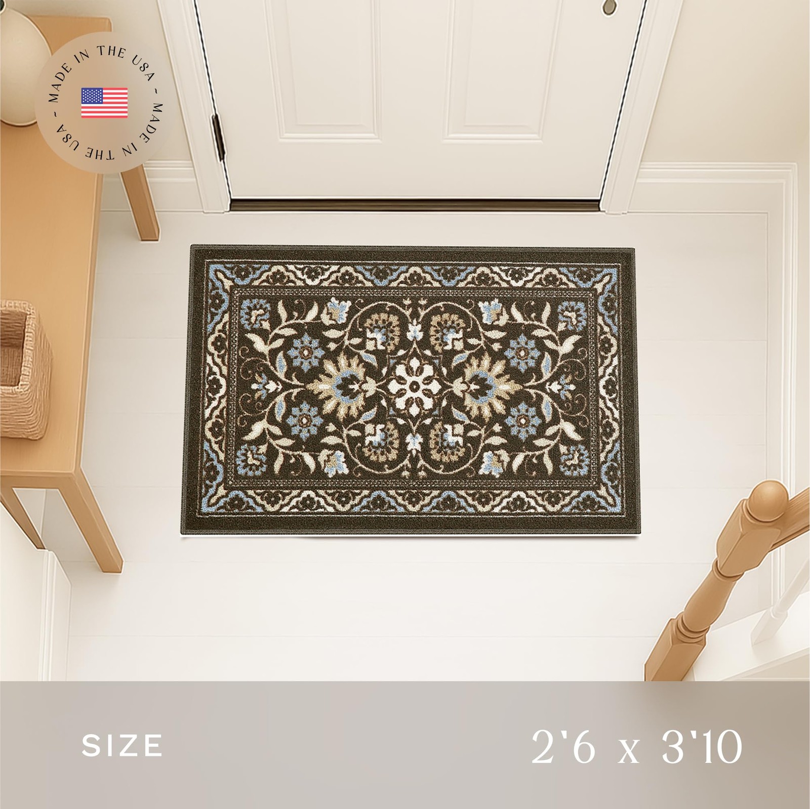 Florence 2’6 x 3’10 Hallway Entry Kitchen Rugs Non Skid Washable Accent Area …