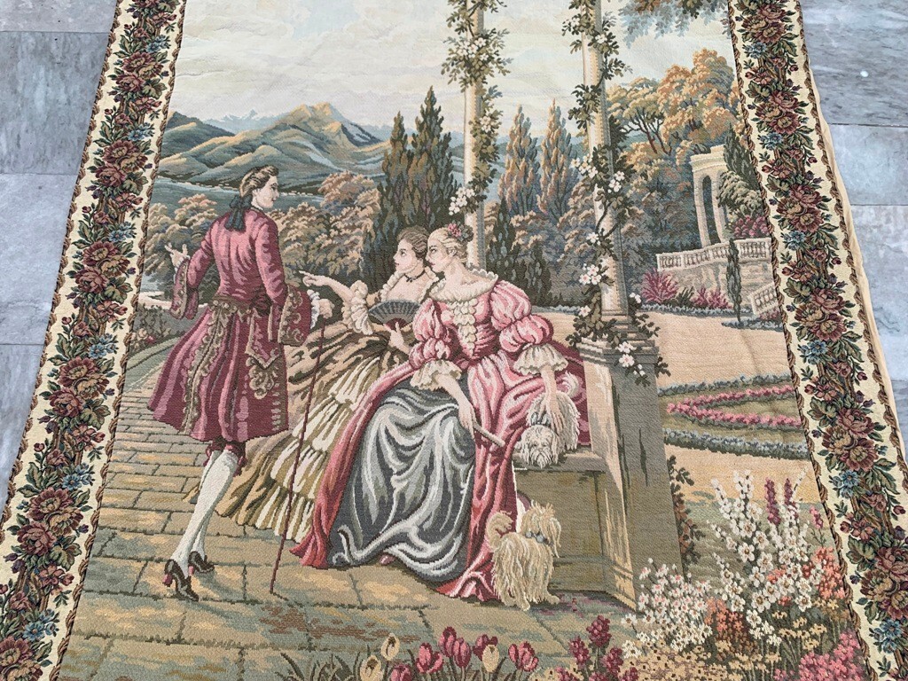 Vintage French Tapestry Pictorial Tapestry Romantic Home Decor Tapestry 4×5 ft