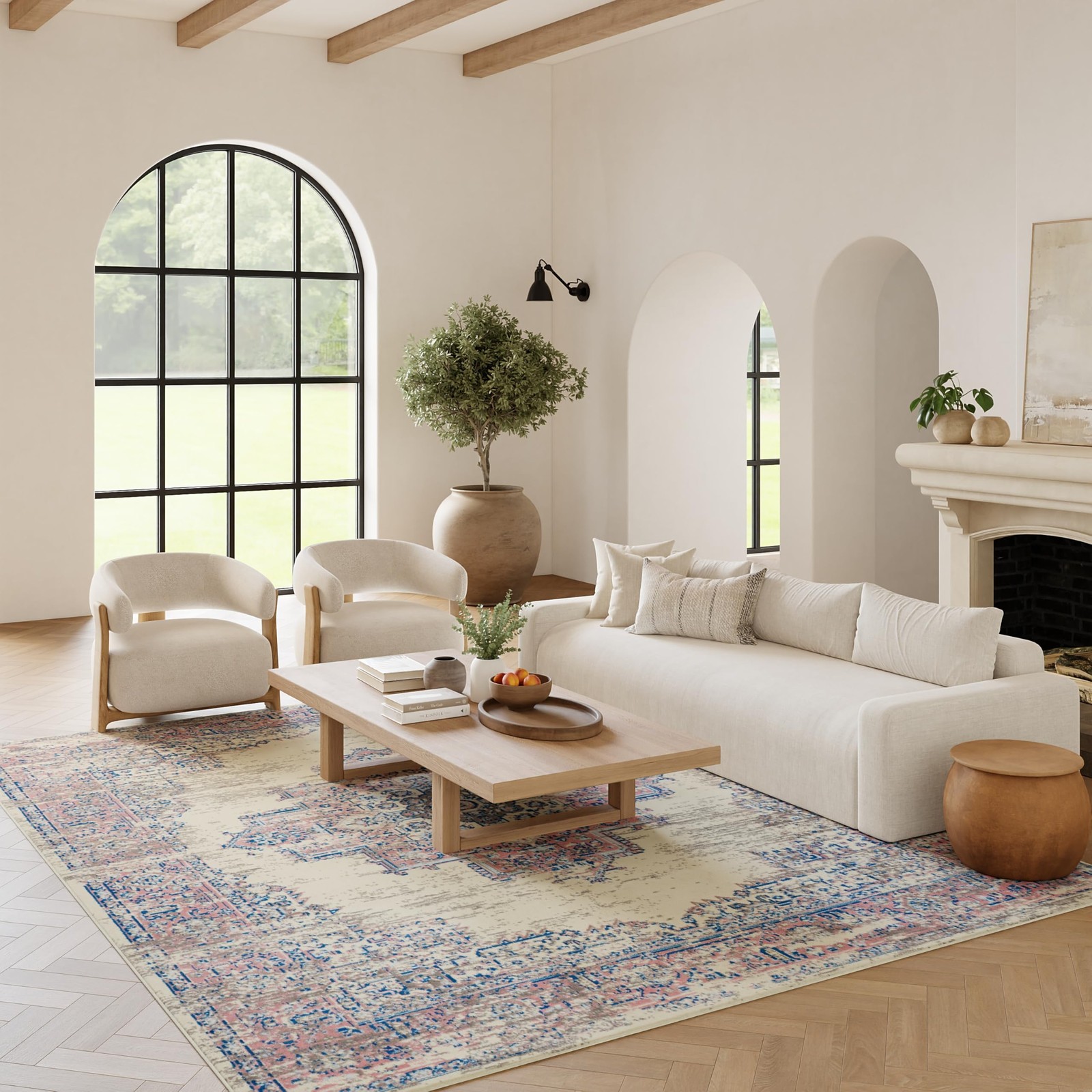 Nourison Home Grafix Ivory Pink 6′ x 9′ Area Rug