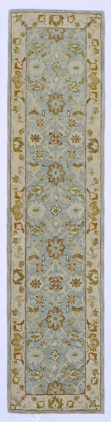100% Wool Rug | Hand Tufted Pottery Barn Mallika Blue Living Room Area Rug.