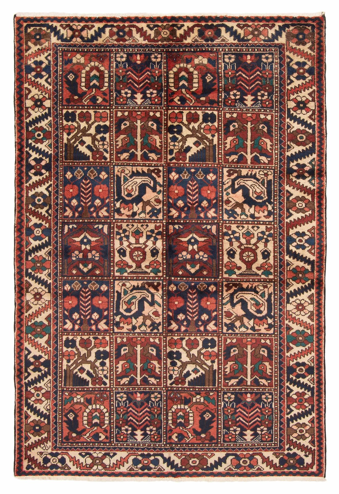 Vintage Hand-Knotted Area Rug 4’5″ x 6’7″ Traditional Oriental Wool Carpet