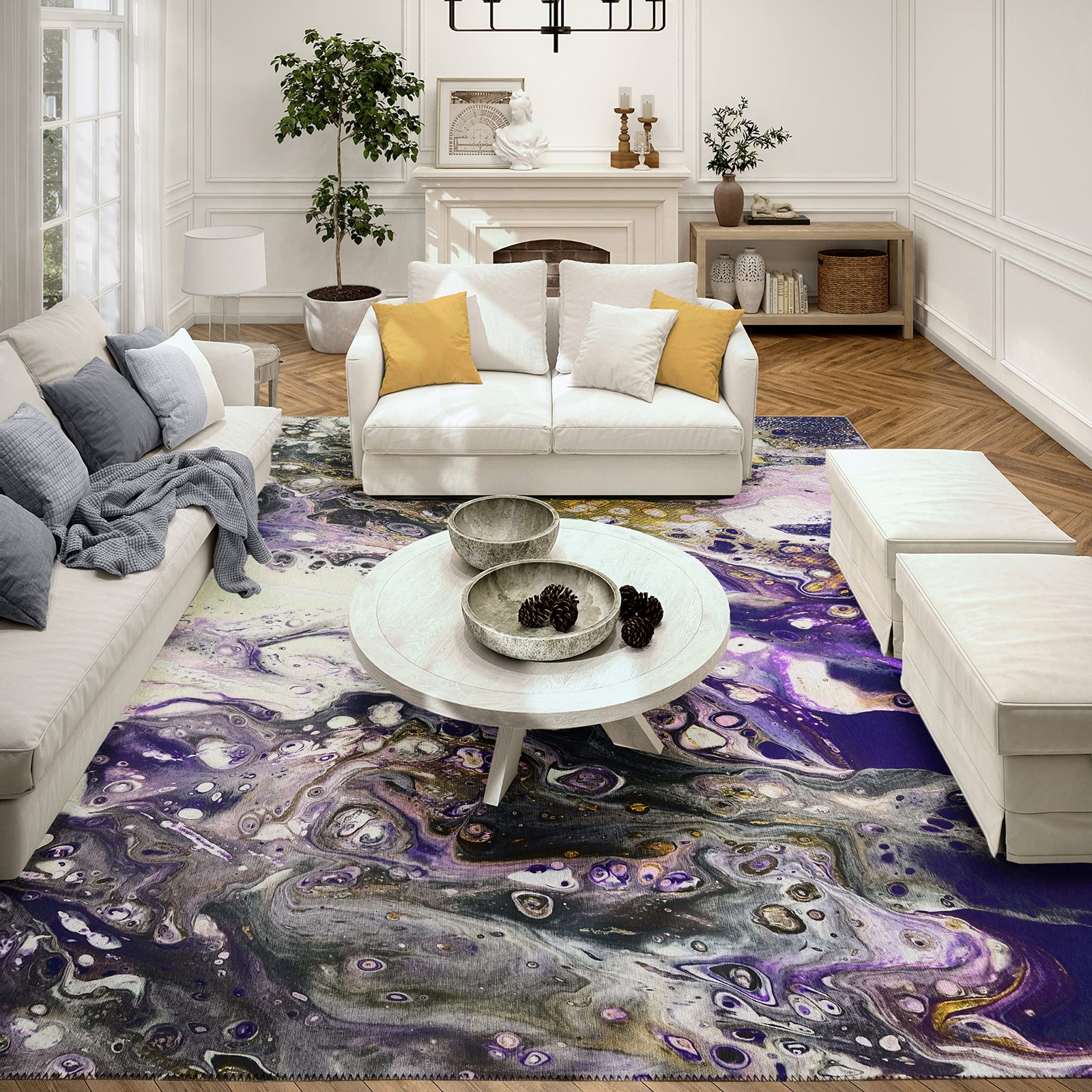 Addison Rugs Karina AKC37 Amethyst 9′ x 12′ , Dining Room, Kitchen, Patio Rug