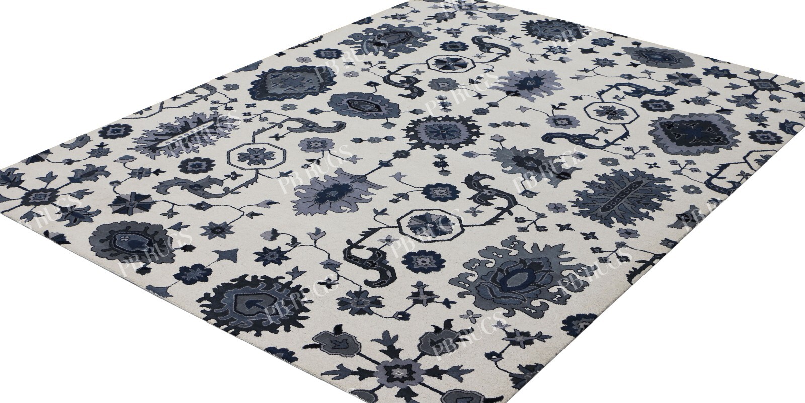 Juno White Handmade Oriental Traditional Woolen Area Rugs