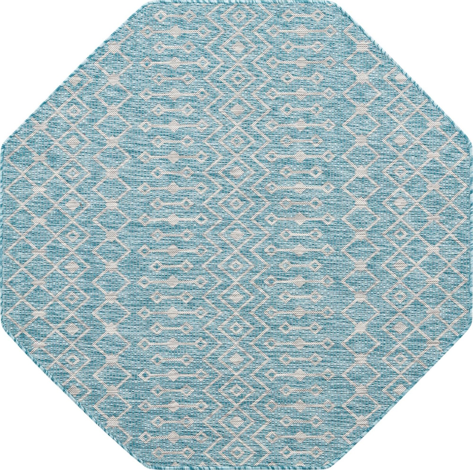 Unique Loom Outdoor Collection Area Rug – 5 3 Octagon Aqua/